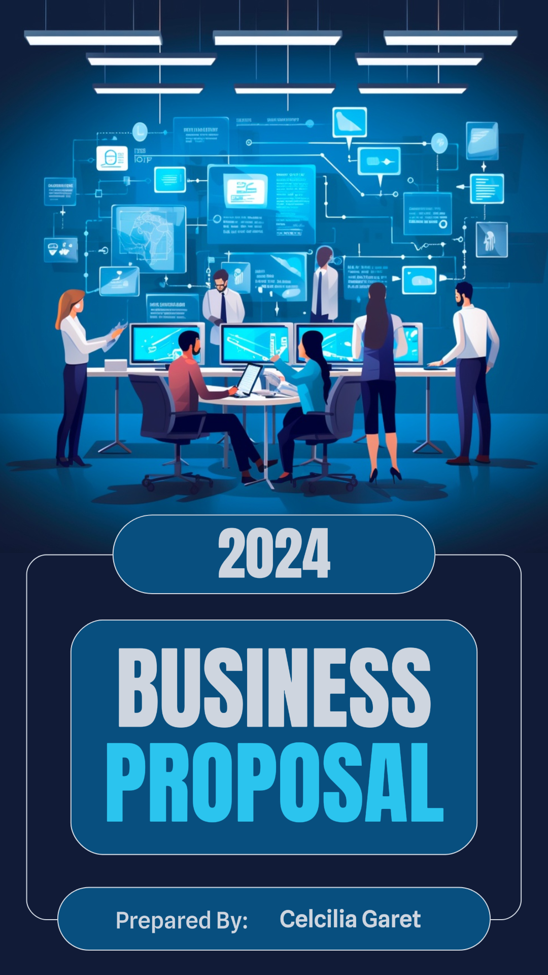 Poster de Marketing Capa de Proposta de Negócio