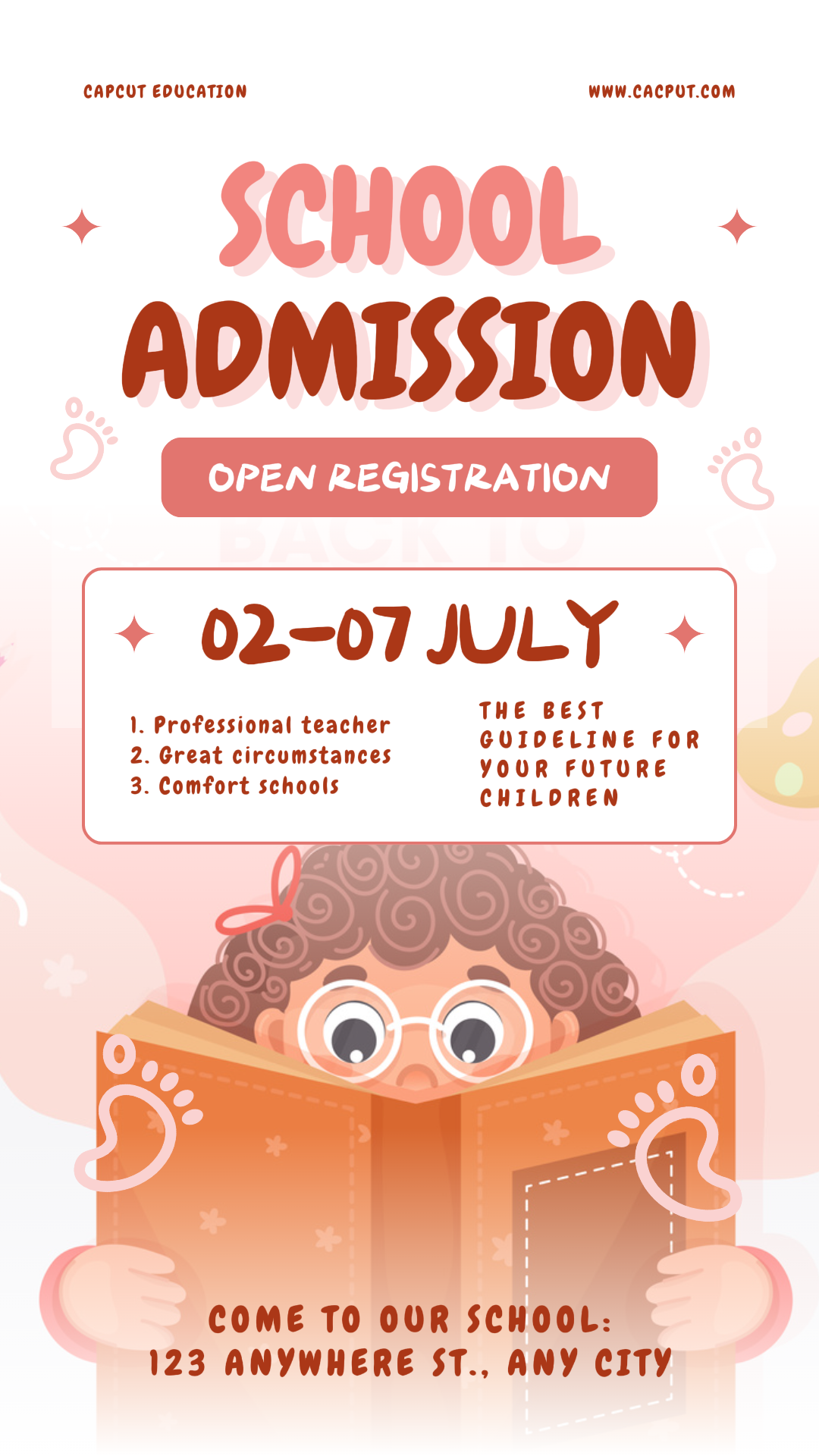 Pôster de Marketing - Promoção Geral - História do Instagram de Admissão Escolar