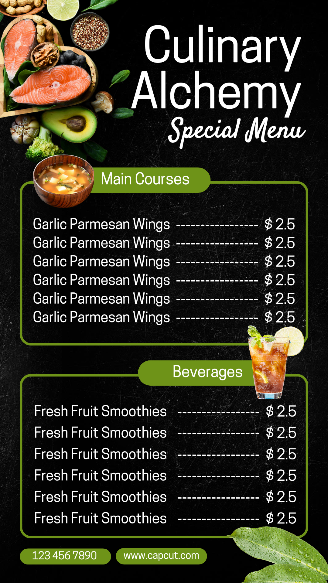 Culinary Alchemy Special Menu Instagram Story