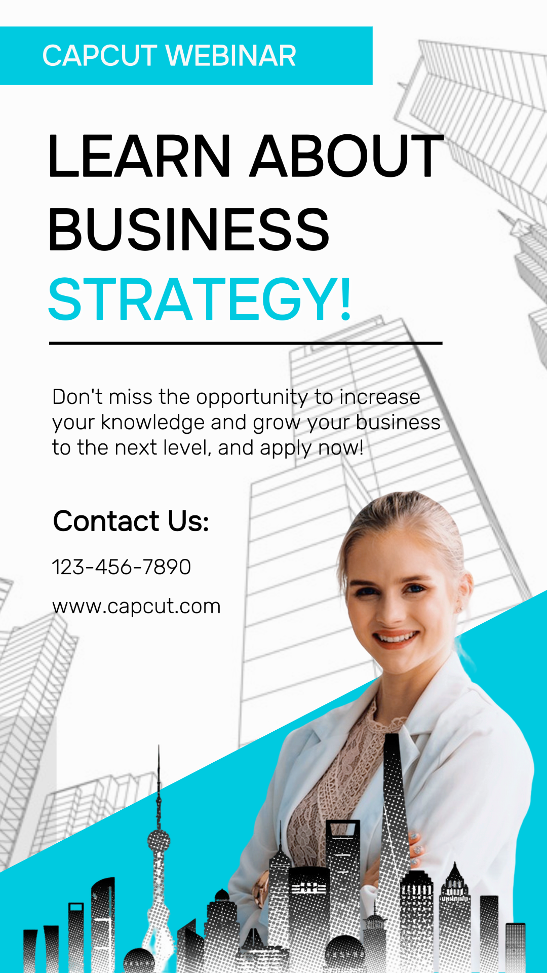 Negocios Y Oficina Cartel Creativo Instagram Story Webinar Blanco Y Azul