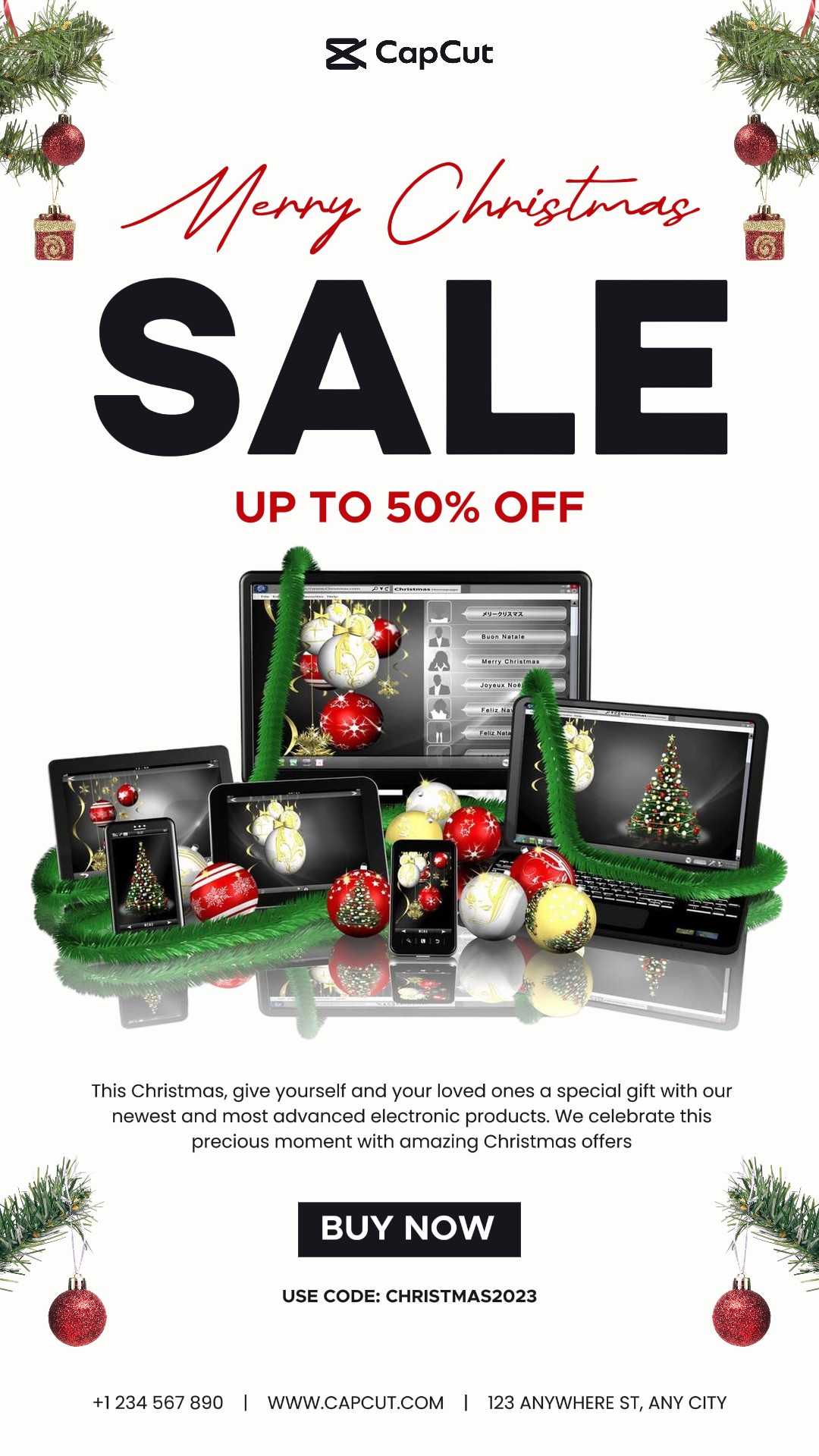 Promoção de vendas de eletrônicos de Natal Insta Story