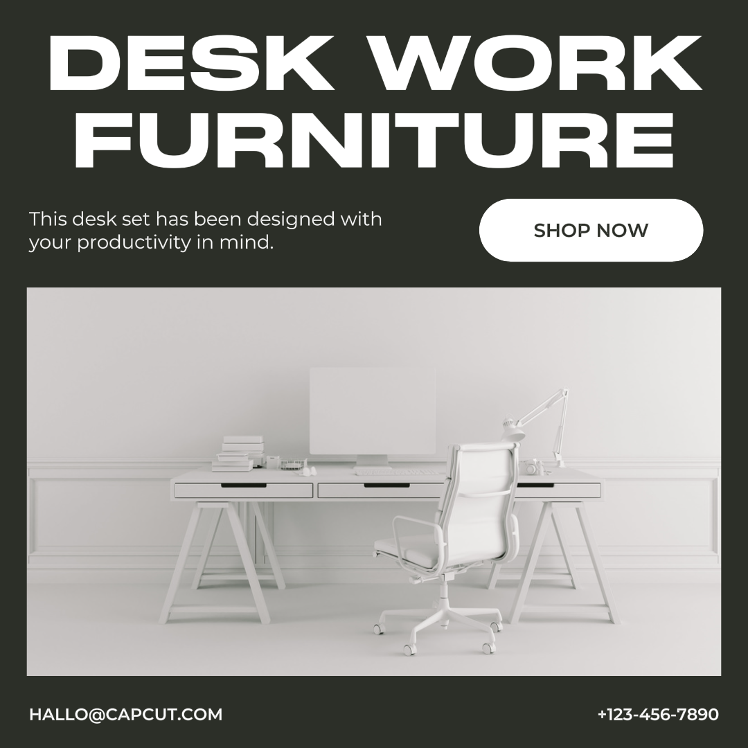 Affichage du produit de travail de bureau de meubles ménagers post instagram