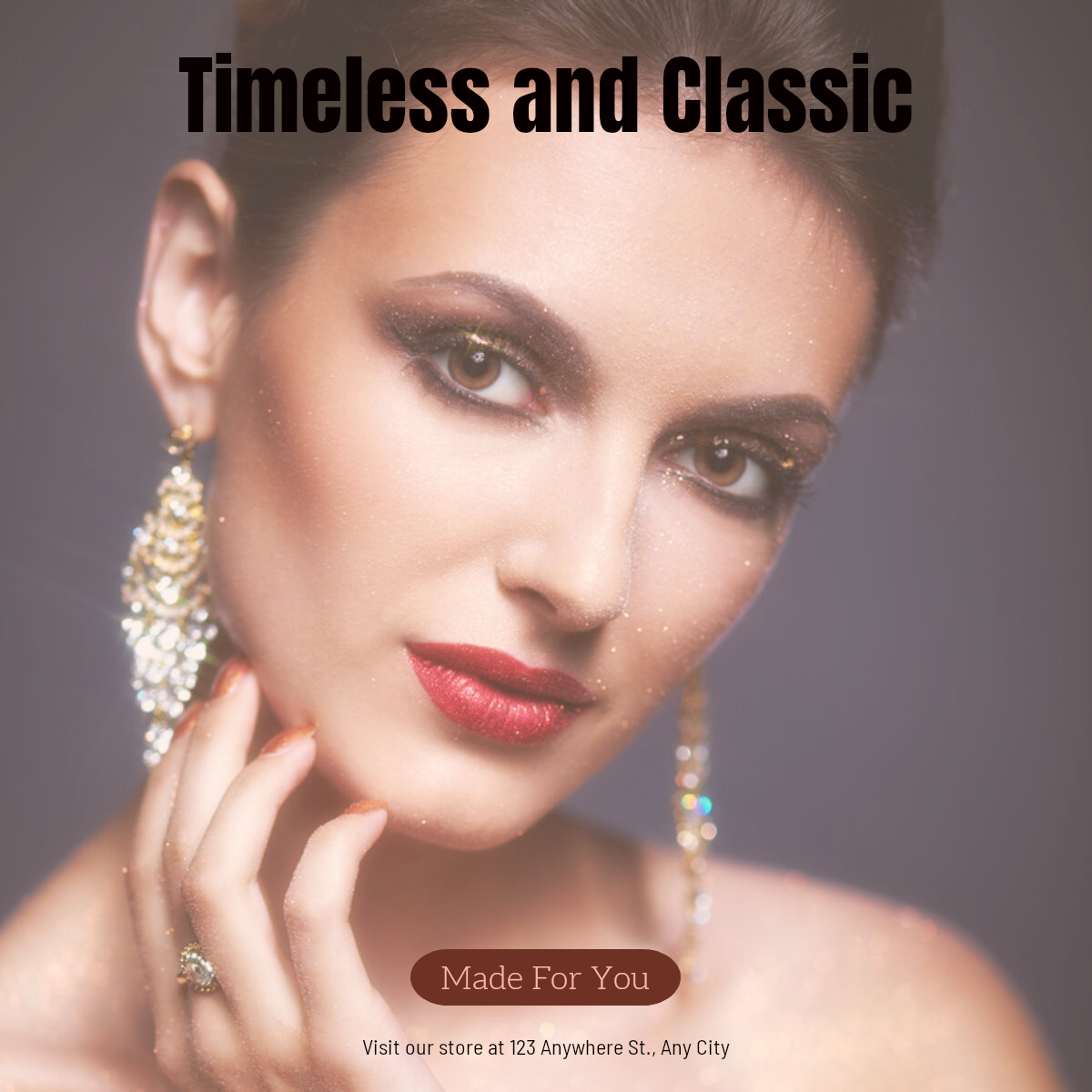 Exhibición de efectos de joyería y accesorios