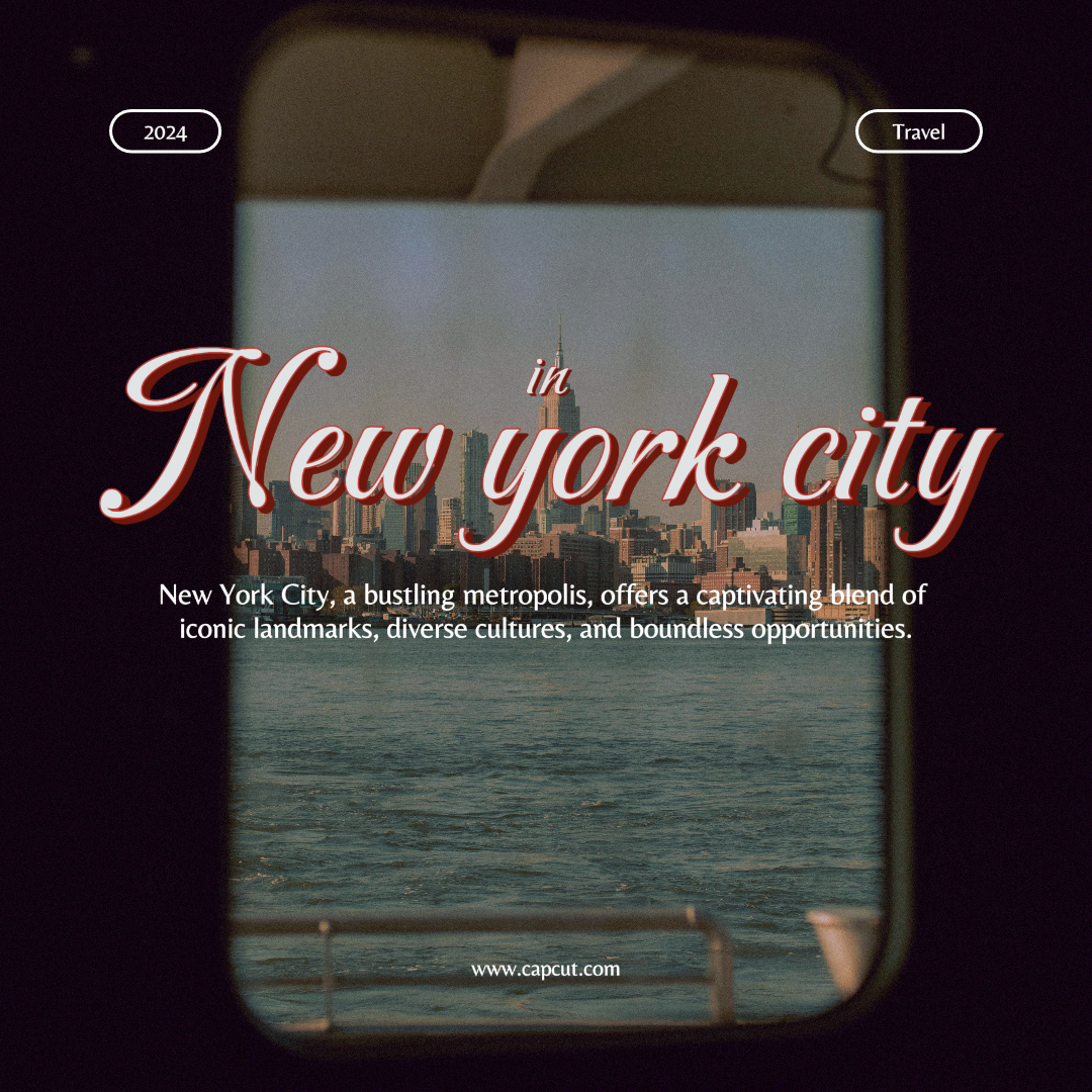 Póster Creativo de Viaje Publico en Instagram en la Ciudad de Nueva York