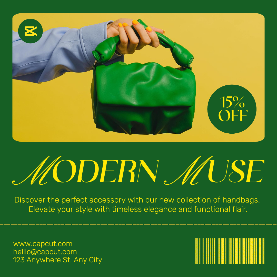 Poster Pemasaran Tone on Tone Style Penjualan Diskon Instagram Post Green