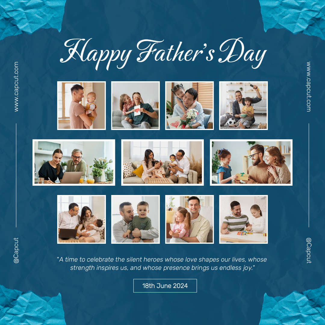 Hari Ayah Ucapan Instagram Post Kolase Biru