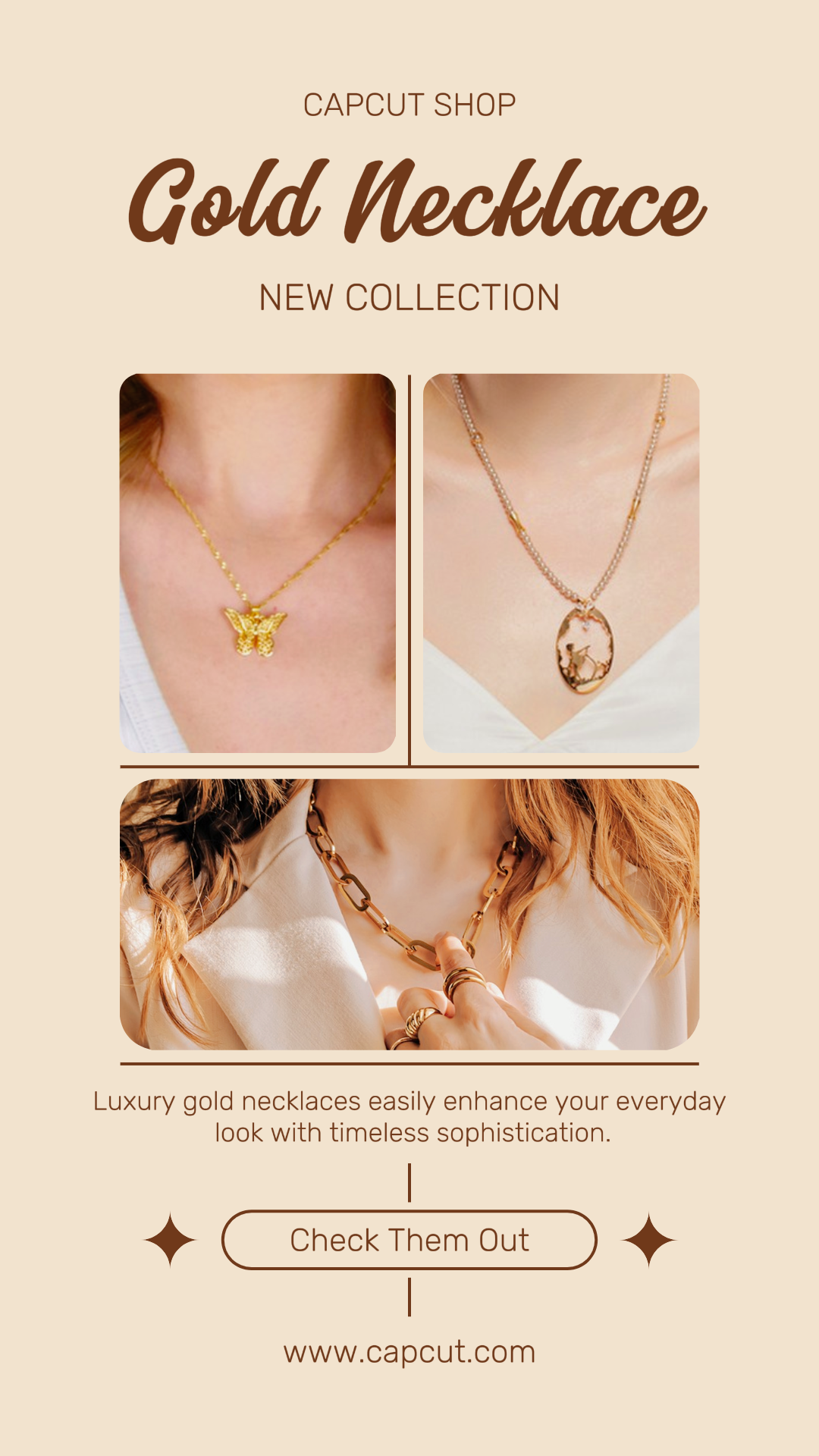 Marketing Jewelry General Promotion Instagram Story Necklace Gold