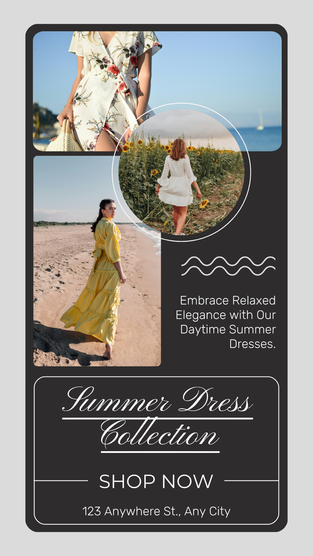 Vêtements et chaussures - collection d'affiches marketing instagram story robe d'été