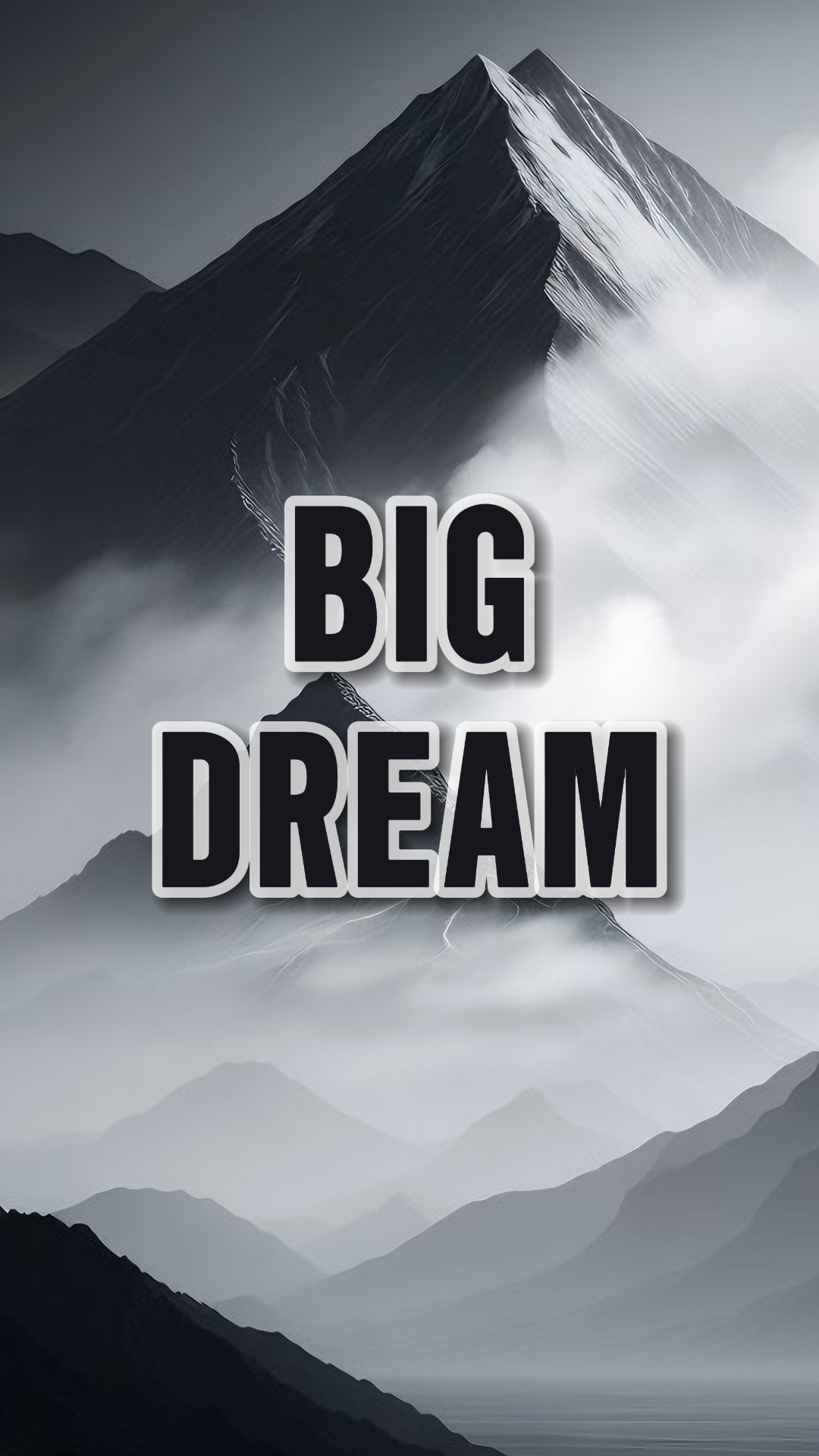 Fondo de pantalla cartel creativo montañas tiktok negro blanco