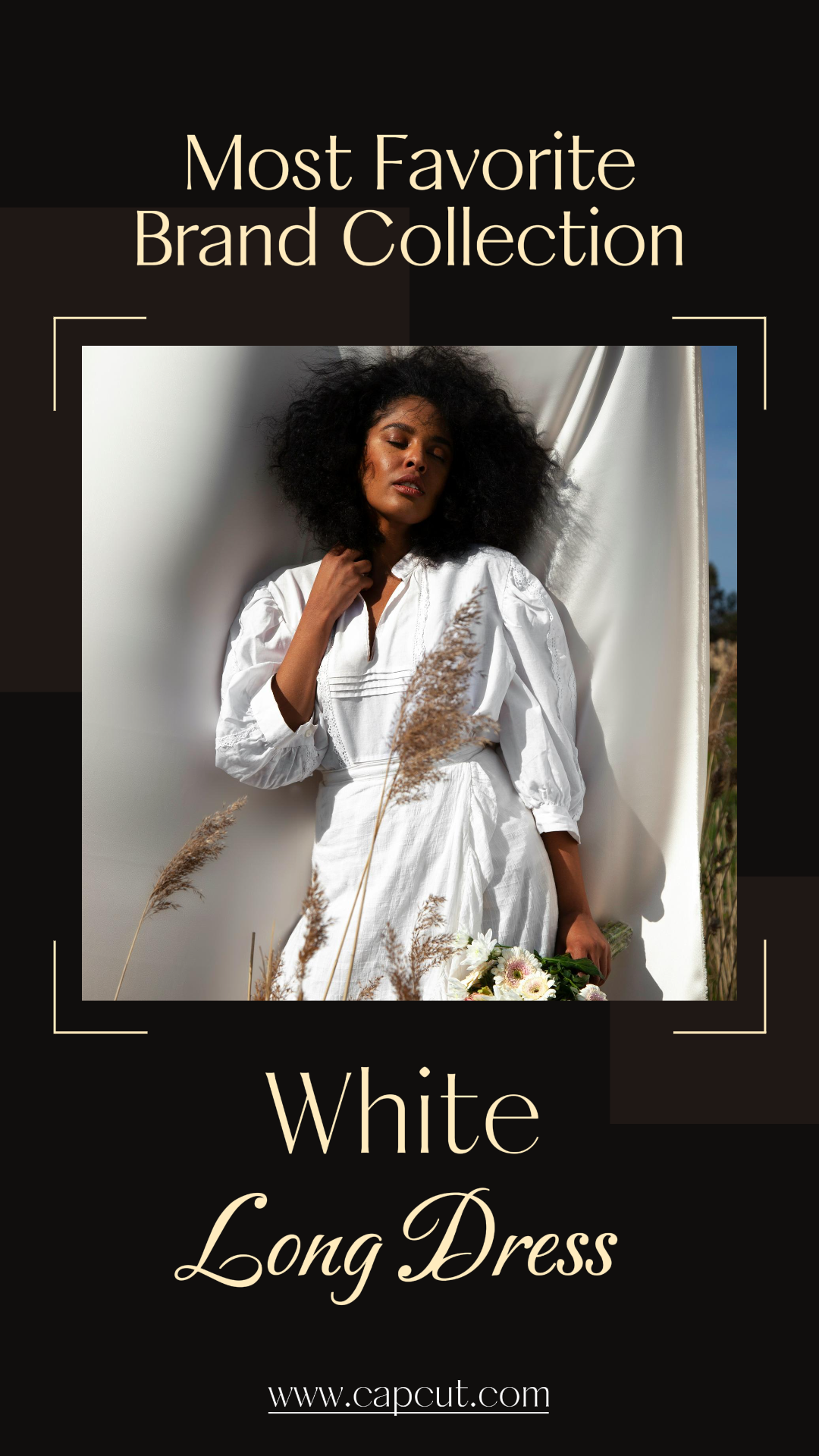 Roupas e sapatos - Pôster de marketing Instagram Story White Long Dress