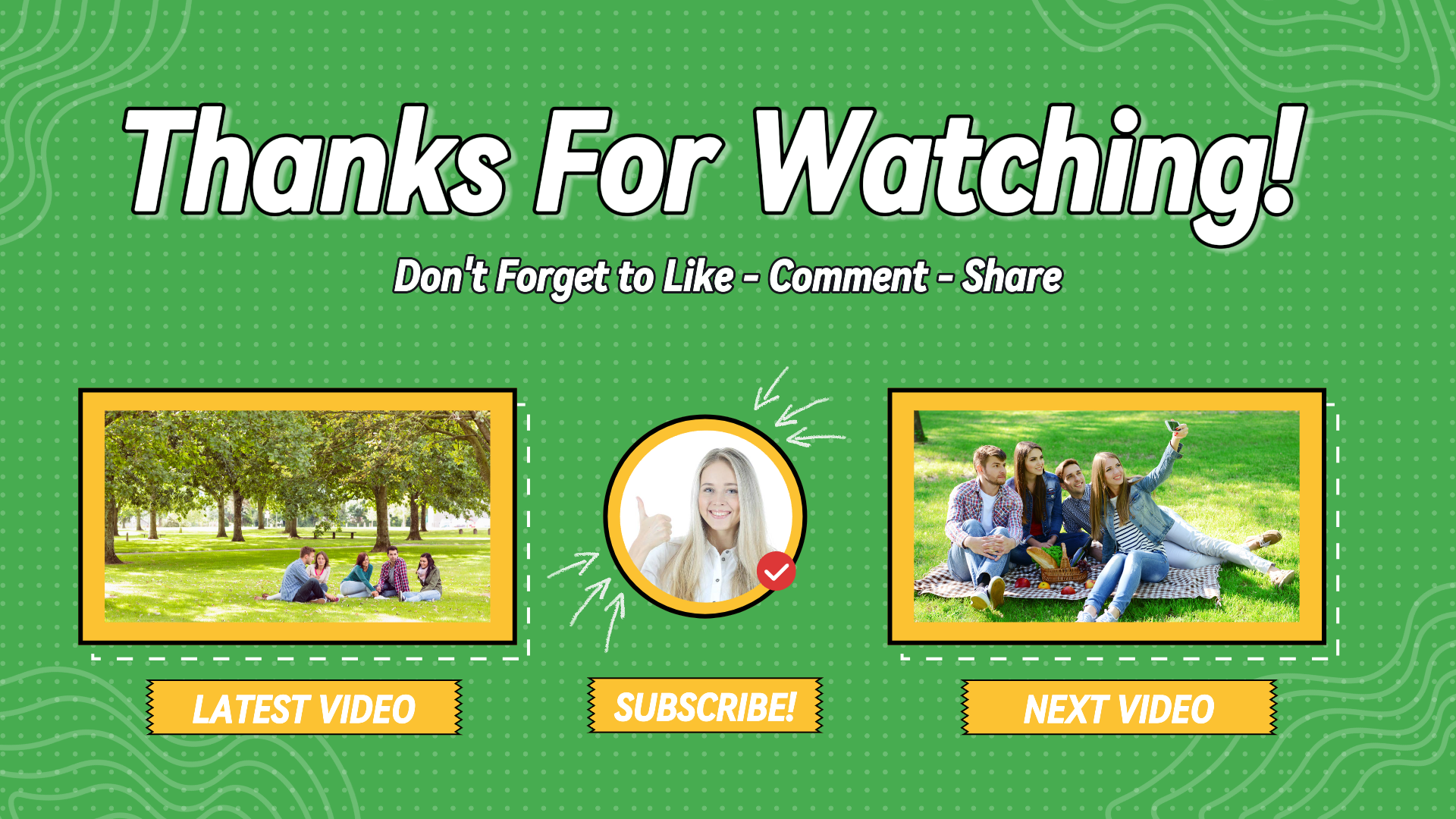 Tela Final do Youtube Sem Marketing Verde Amarelo