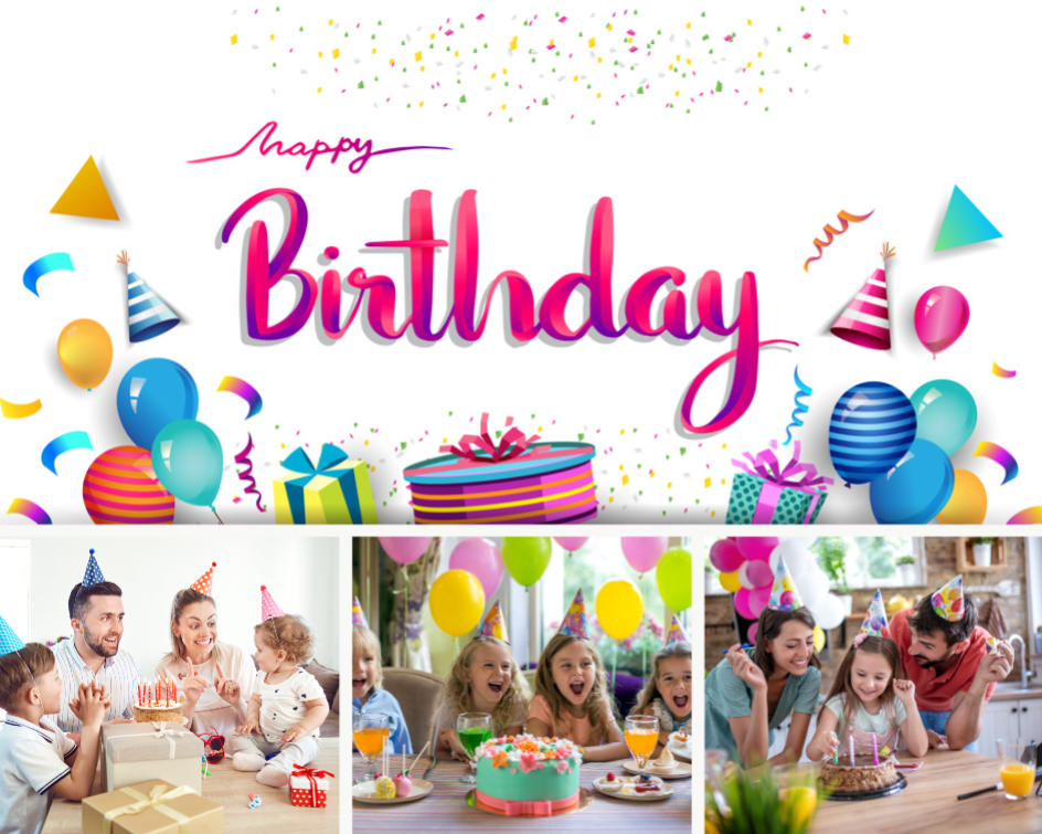 Pesta Ulang Tahun Kolase Foto Non-pemasaran