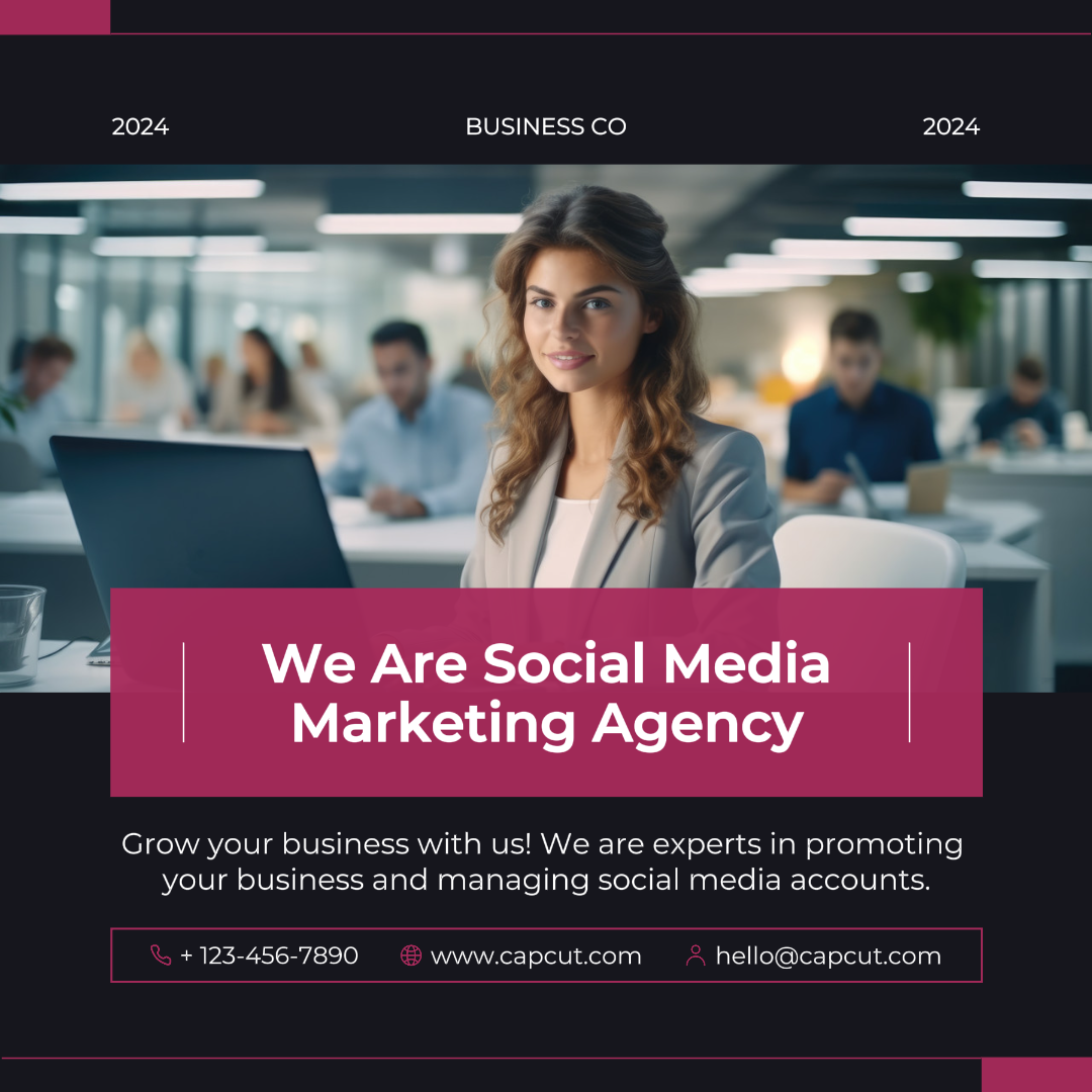Black Modern Corporate Business Marketing Agency Instagram Post