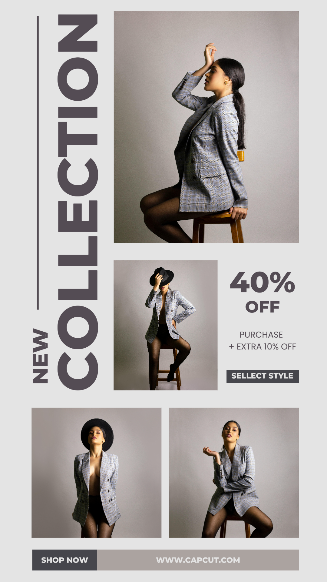 Affiche de marketing de vêtements et de chaussures Mode féminine pour l'histoire Instagram