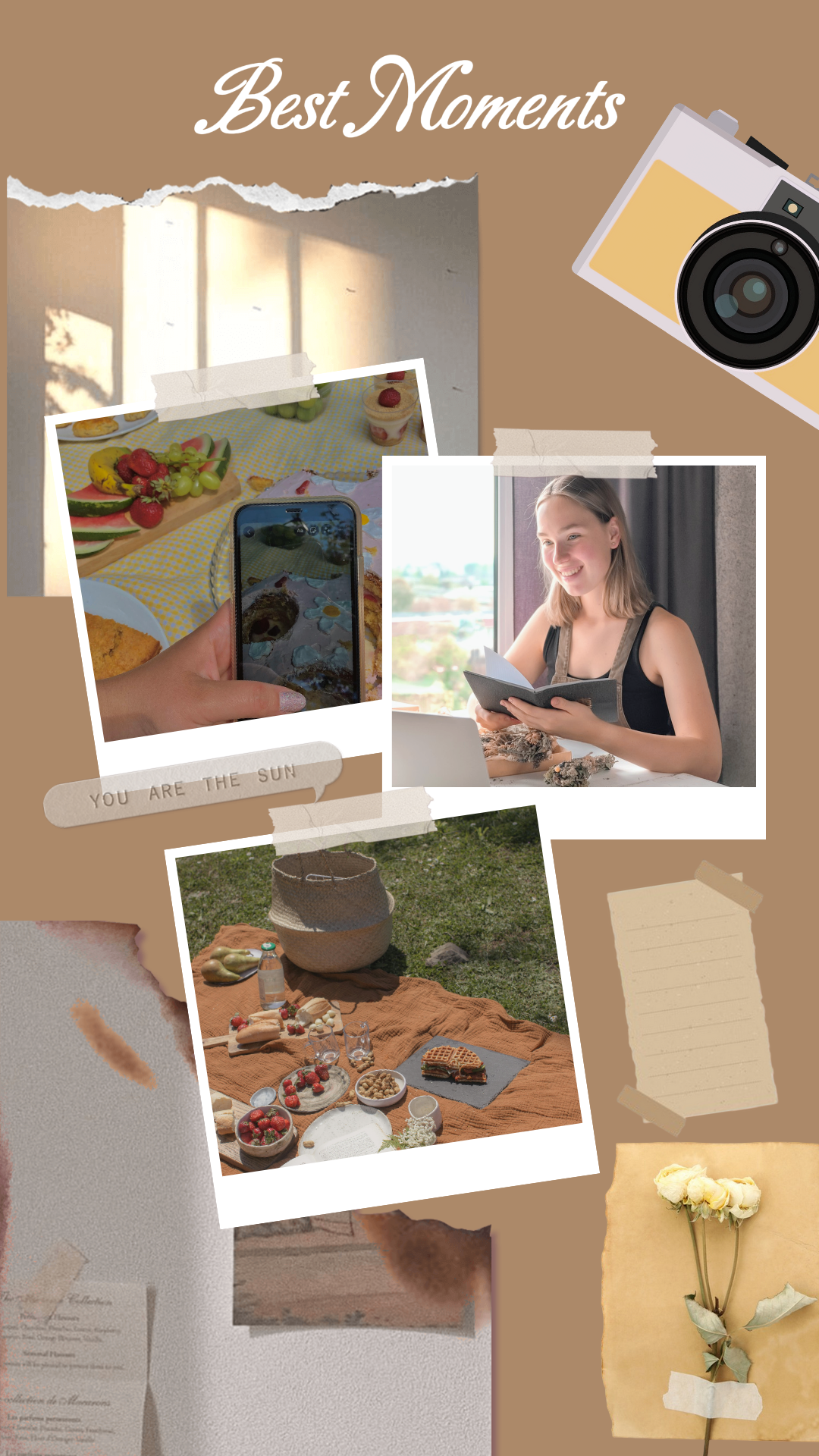 Colagem minimalista Pôster criativo Álbum de fotos pessoais História do Instagram Estética