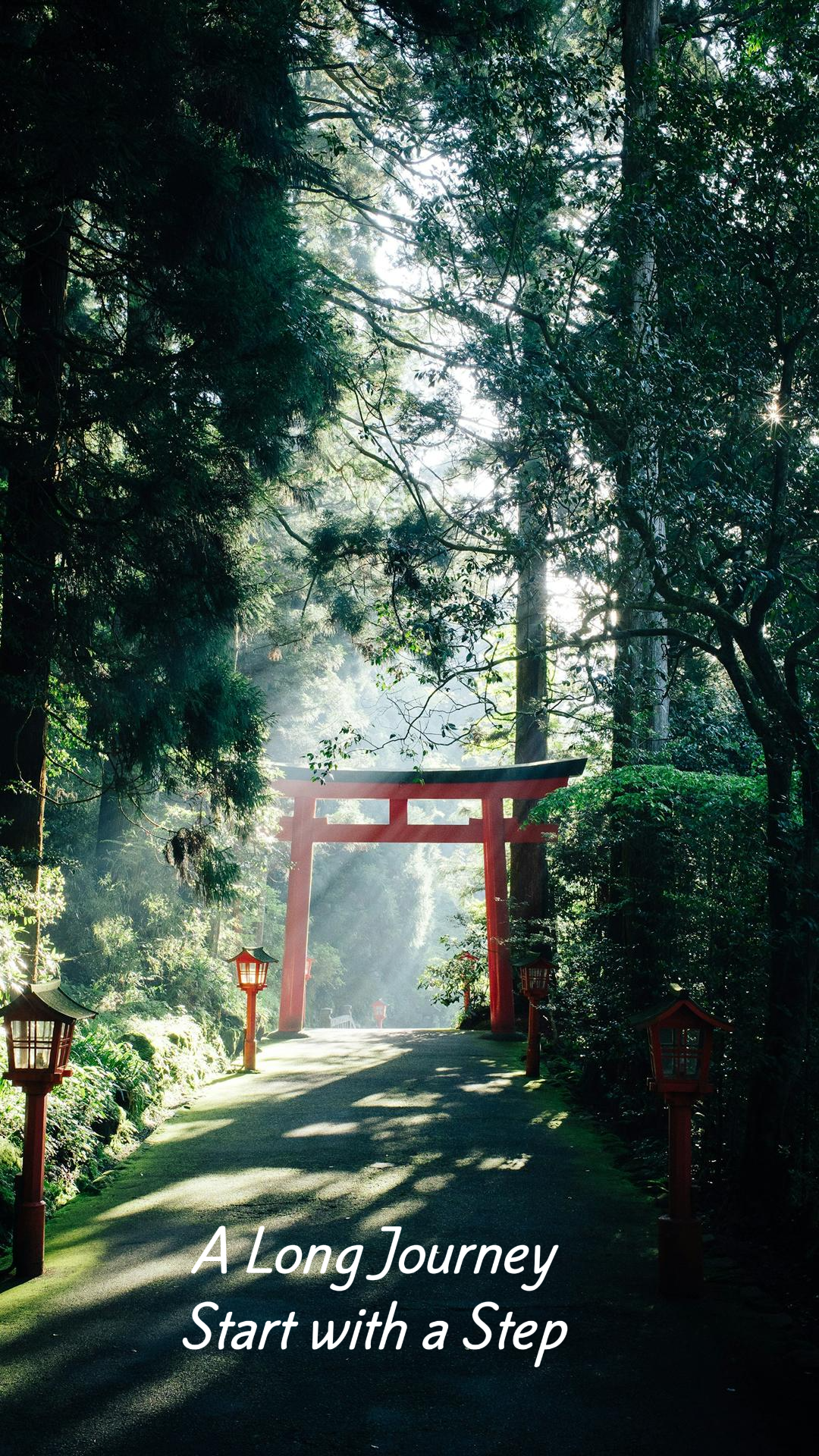 Tiktok thumbnail travel japan red gate with green trees