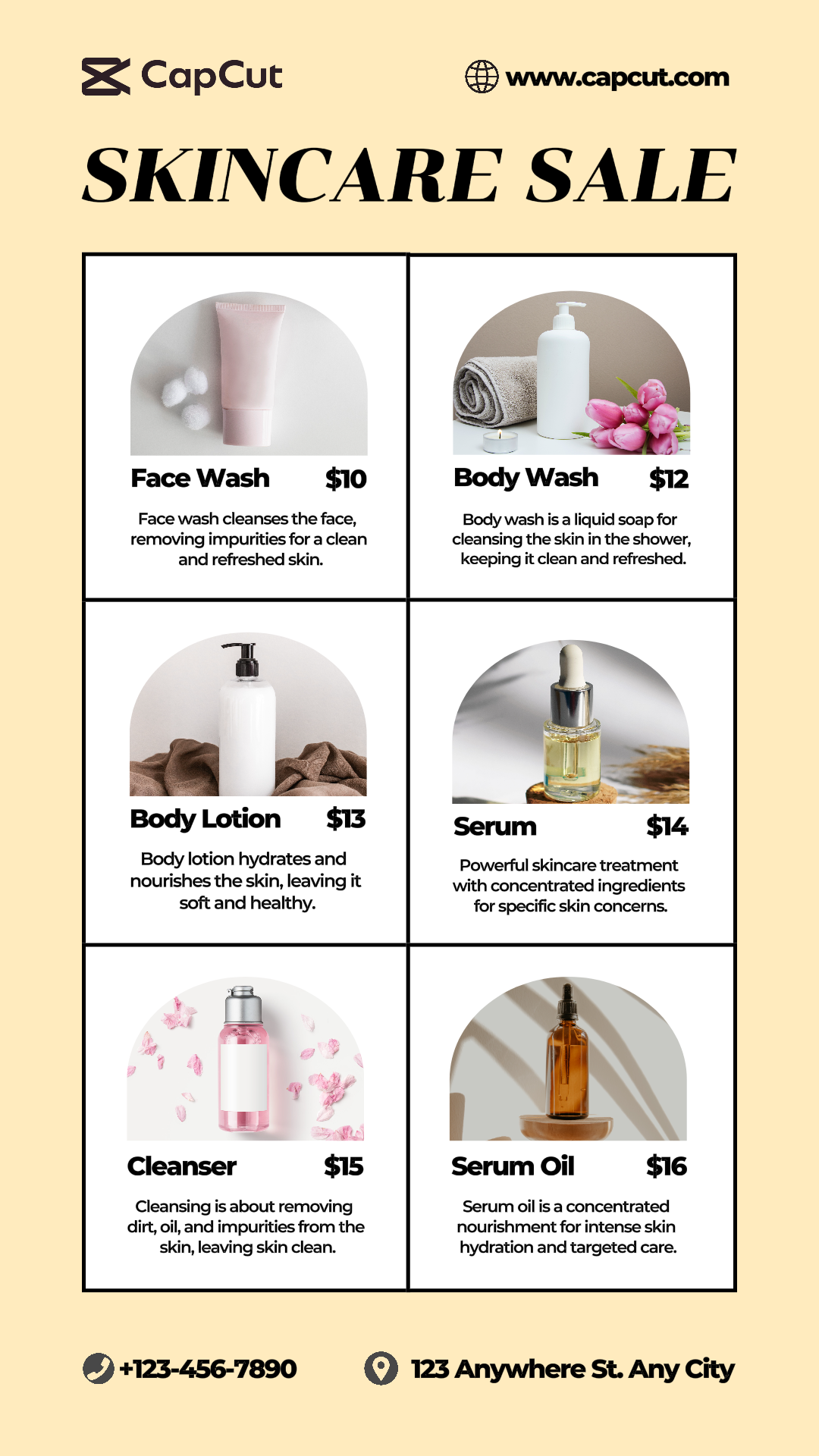 Producto de Venta de Cuidado de la Piel Historia de Instagram