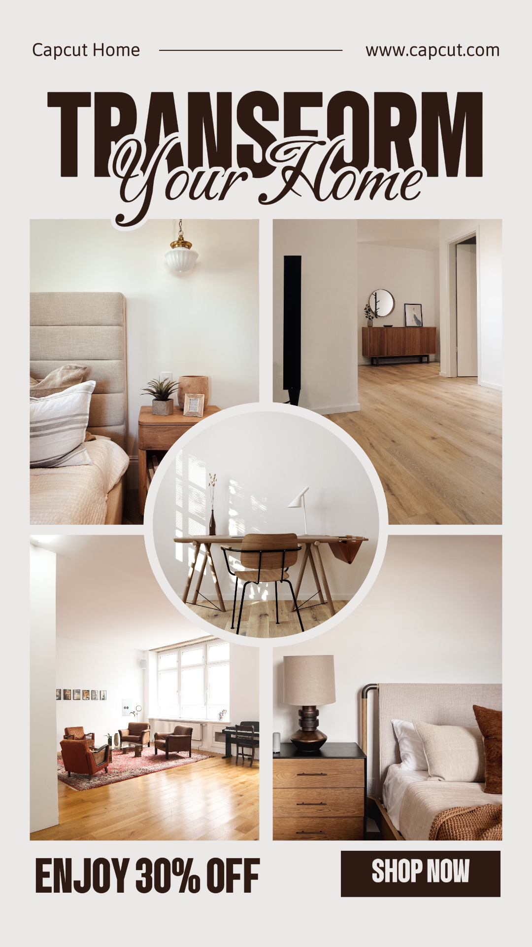 Minimalist Collage Marketing Poster Instagram Story Household Beige Brown