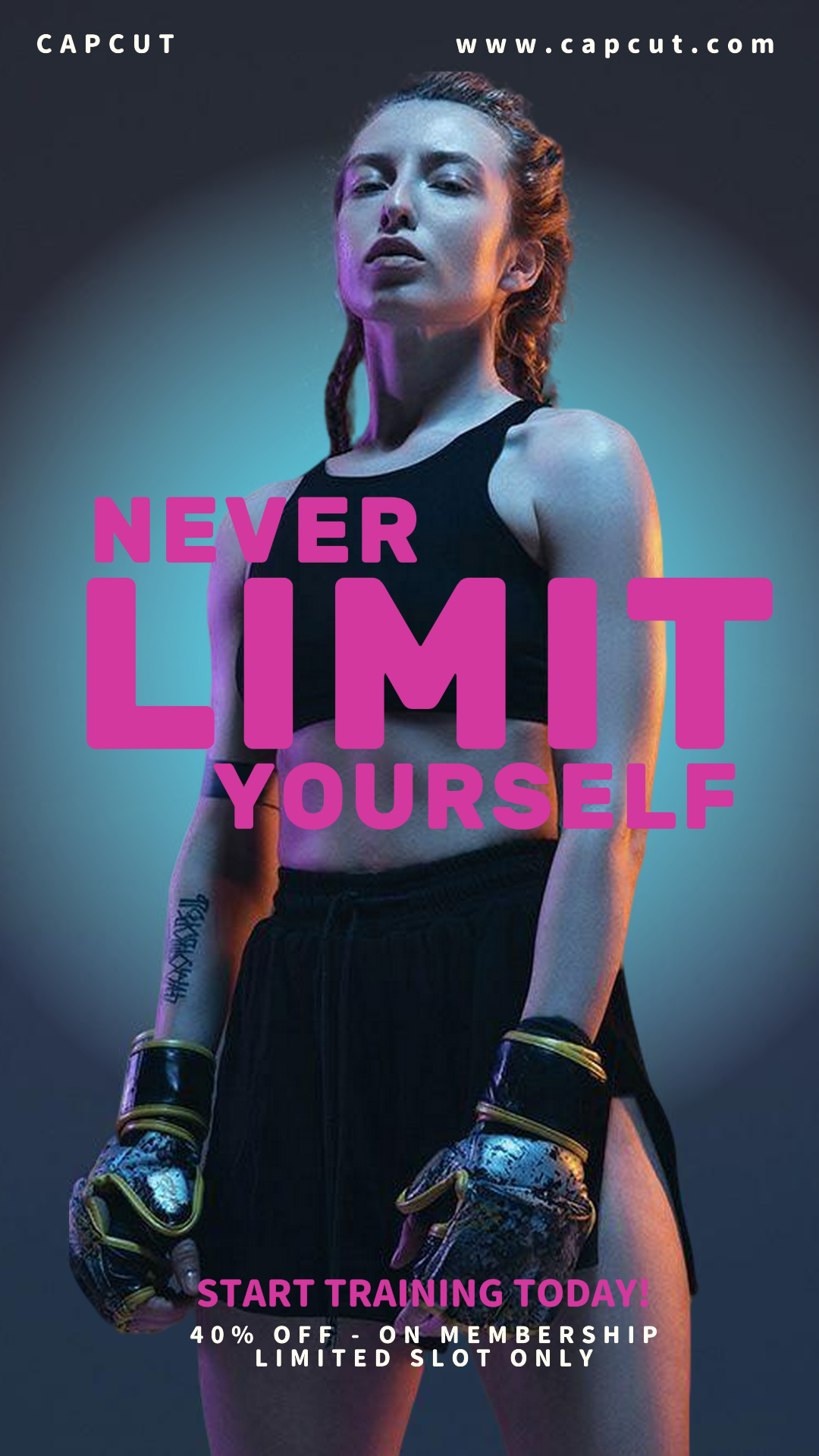 锻炼和健身-营销海报-永远不要限制自己今天开始训练-Instagram故事