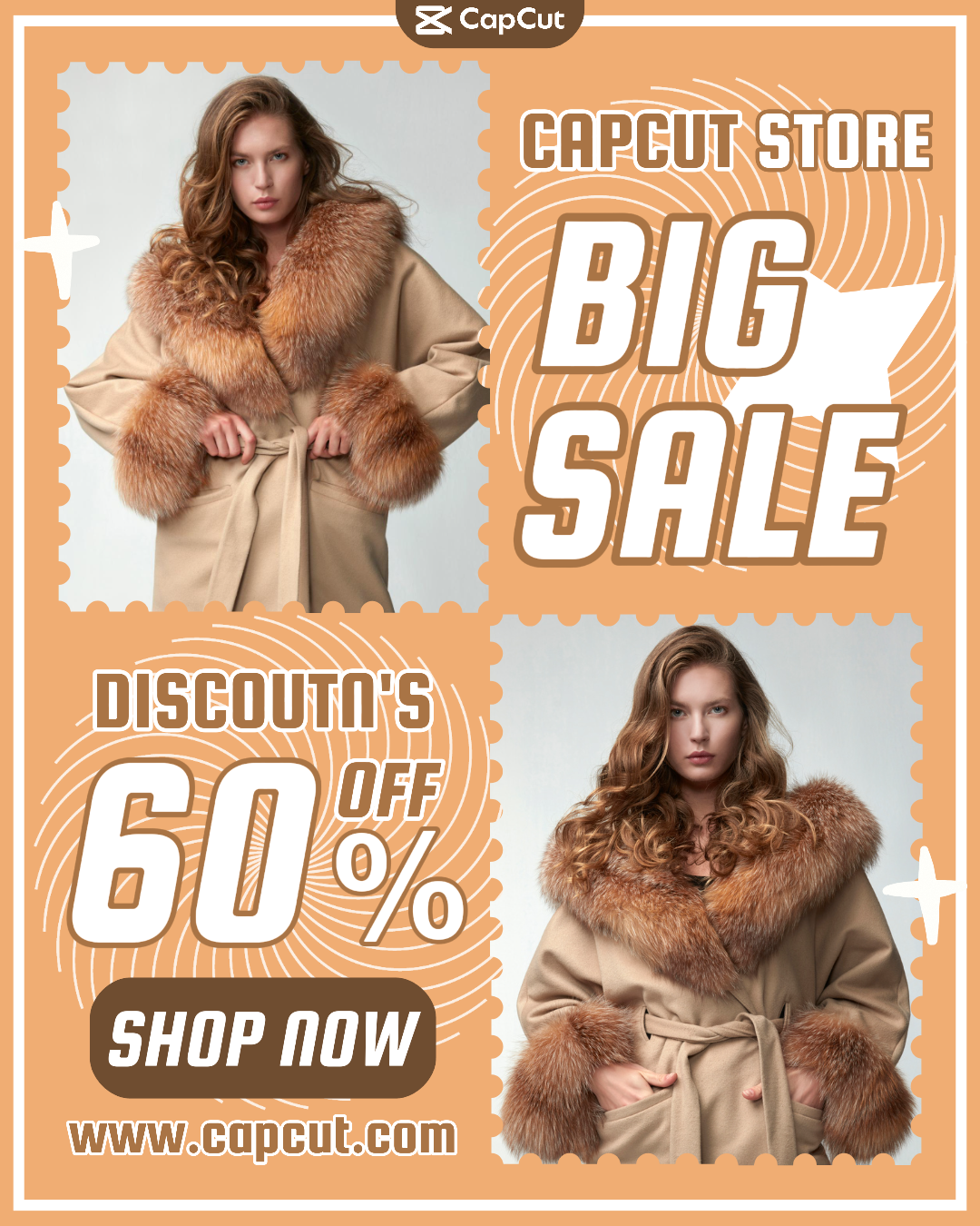 Vêtements et chaussures - Affiche marketing - Grande vente Capcut Store