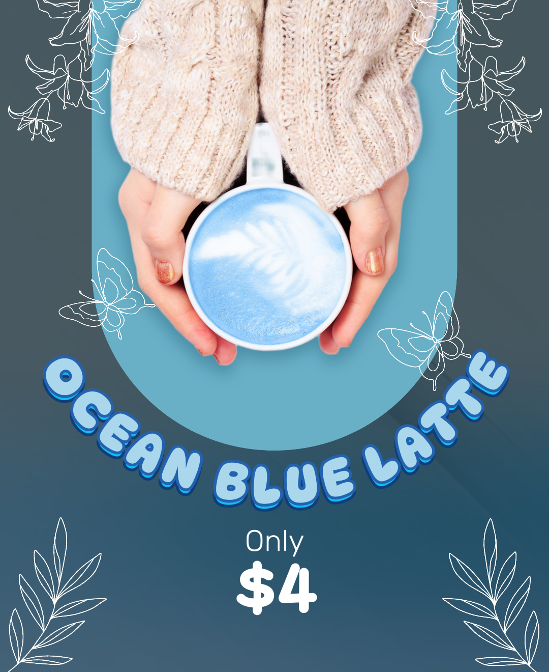 Ocean Blue Latte Promosi Posting Instagram