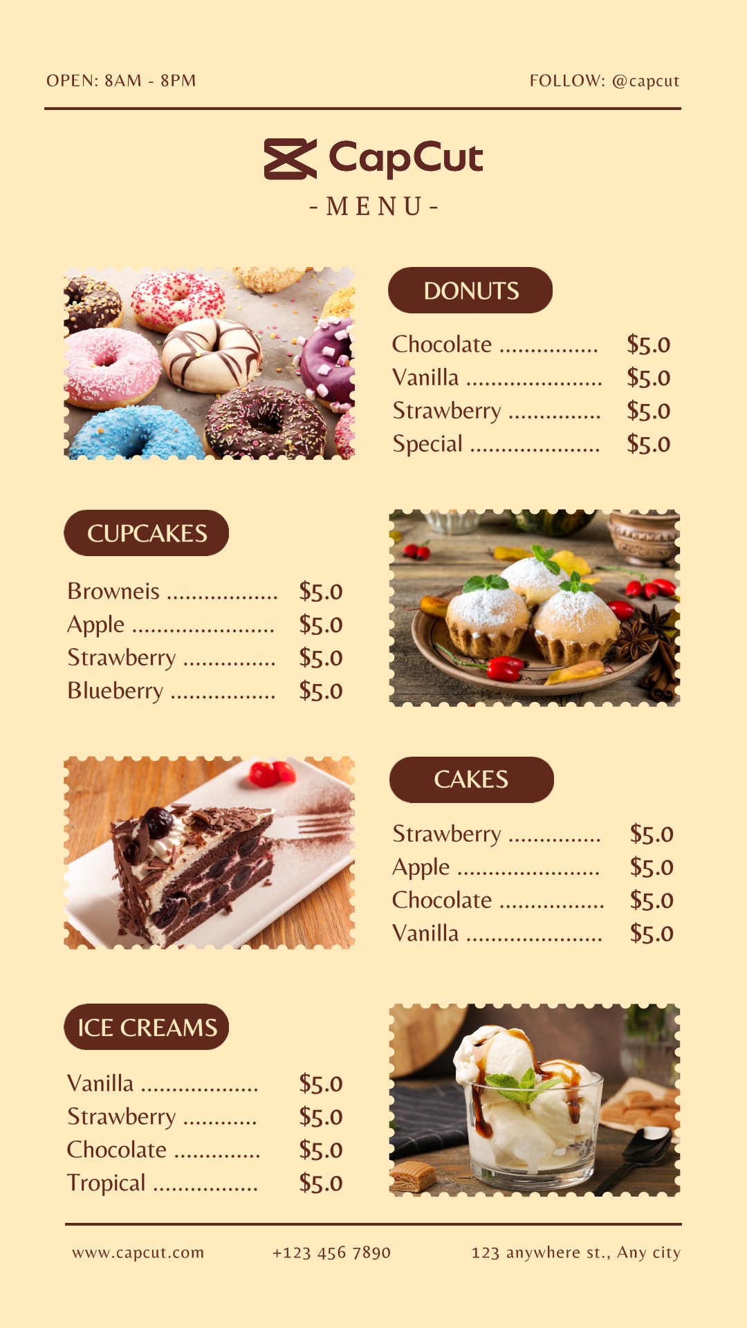 Sweet Shop Menu Instagram Story