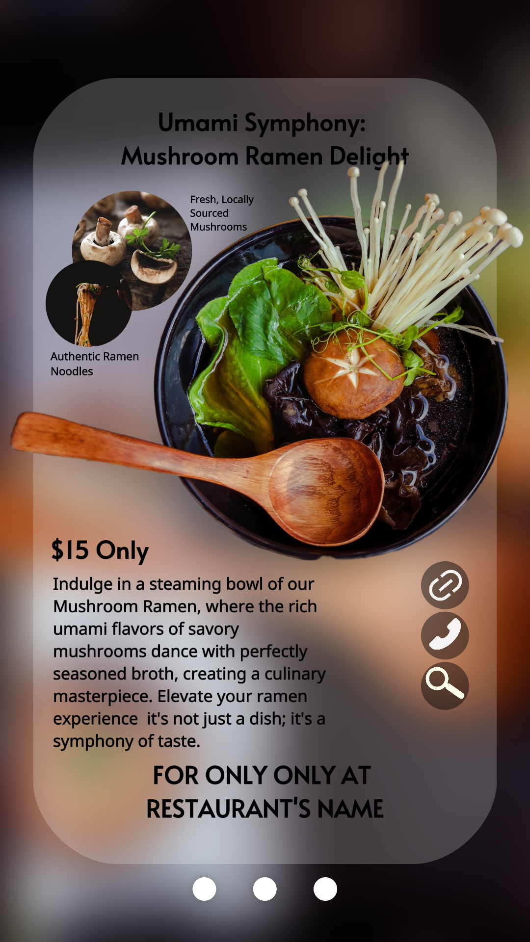 Introduction à l'application pour un certain plat