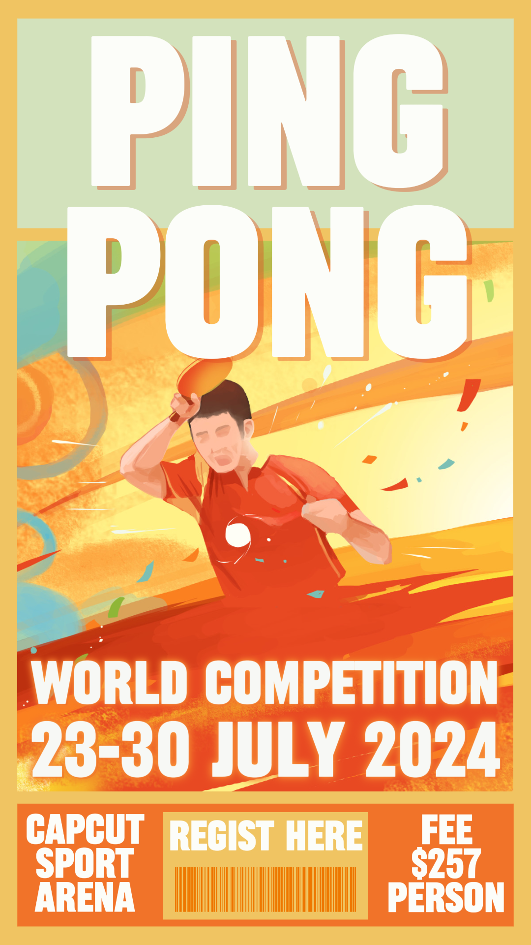 Compétition Sport Pingpong Instagram Story