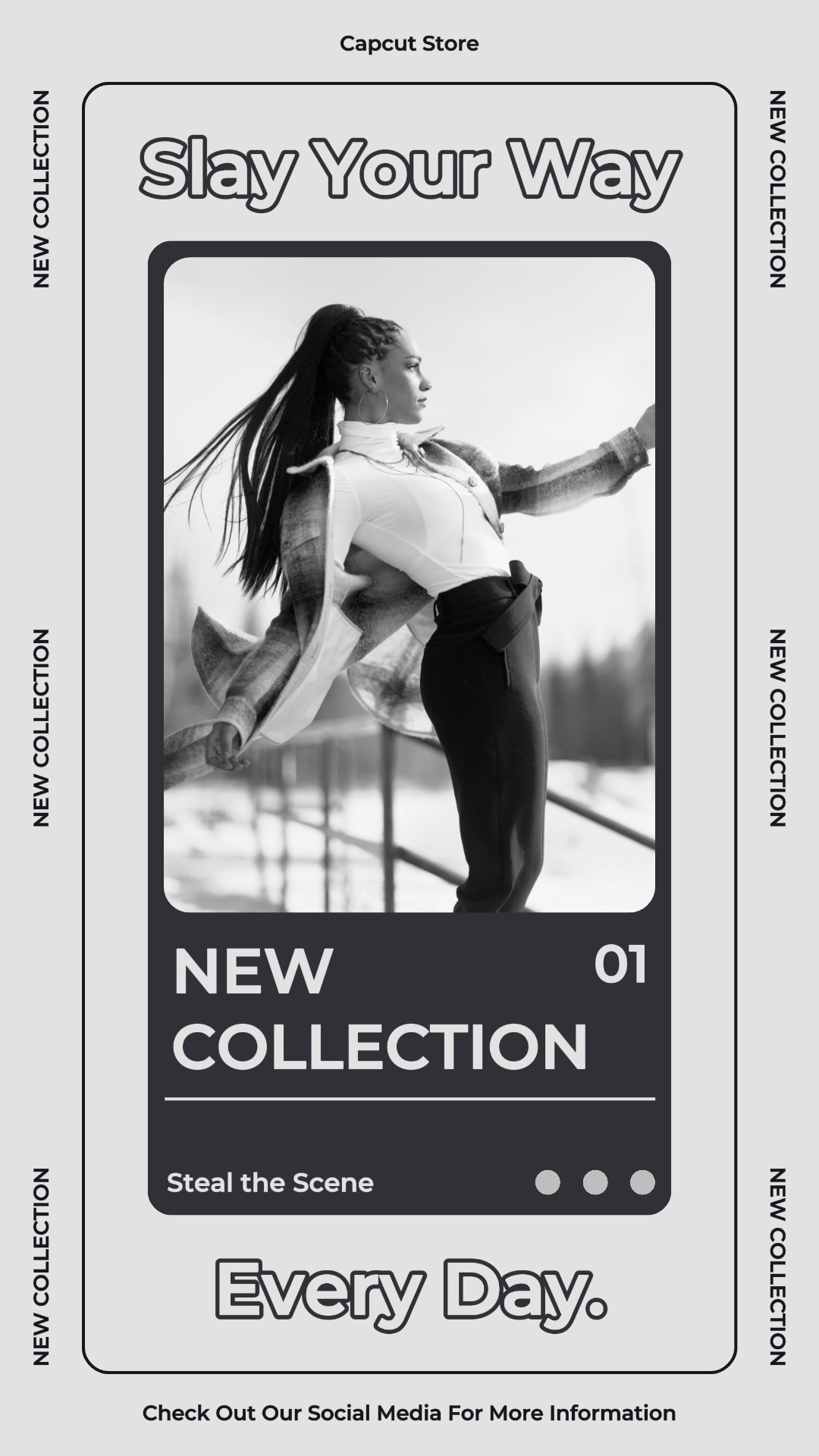 Minimalist Collage Fashion Collection Display Instagram Story Black And White