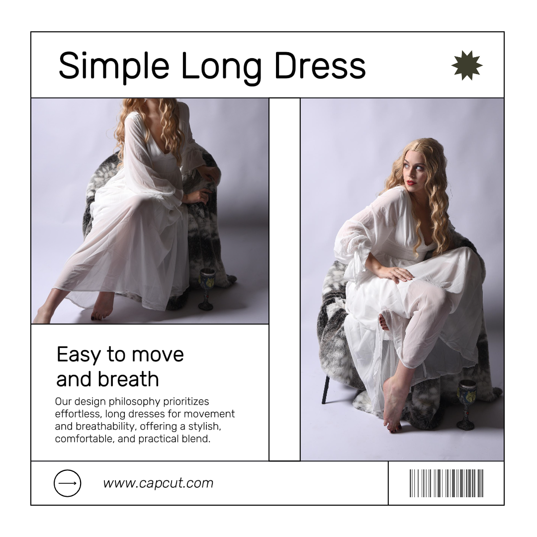 Clothing and shoes - Marketing Poster Instagram Post Simple Long Dress