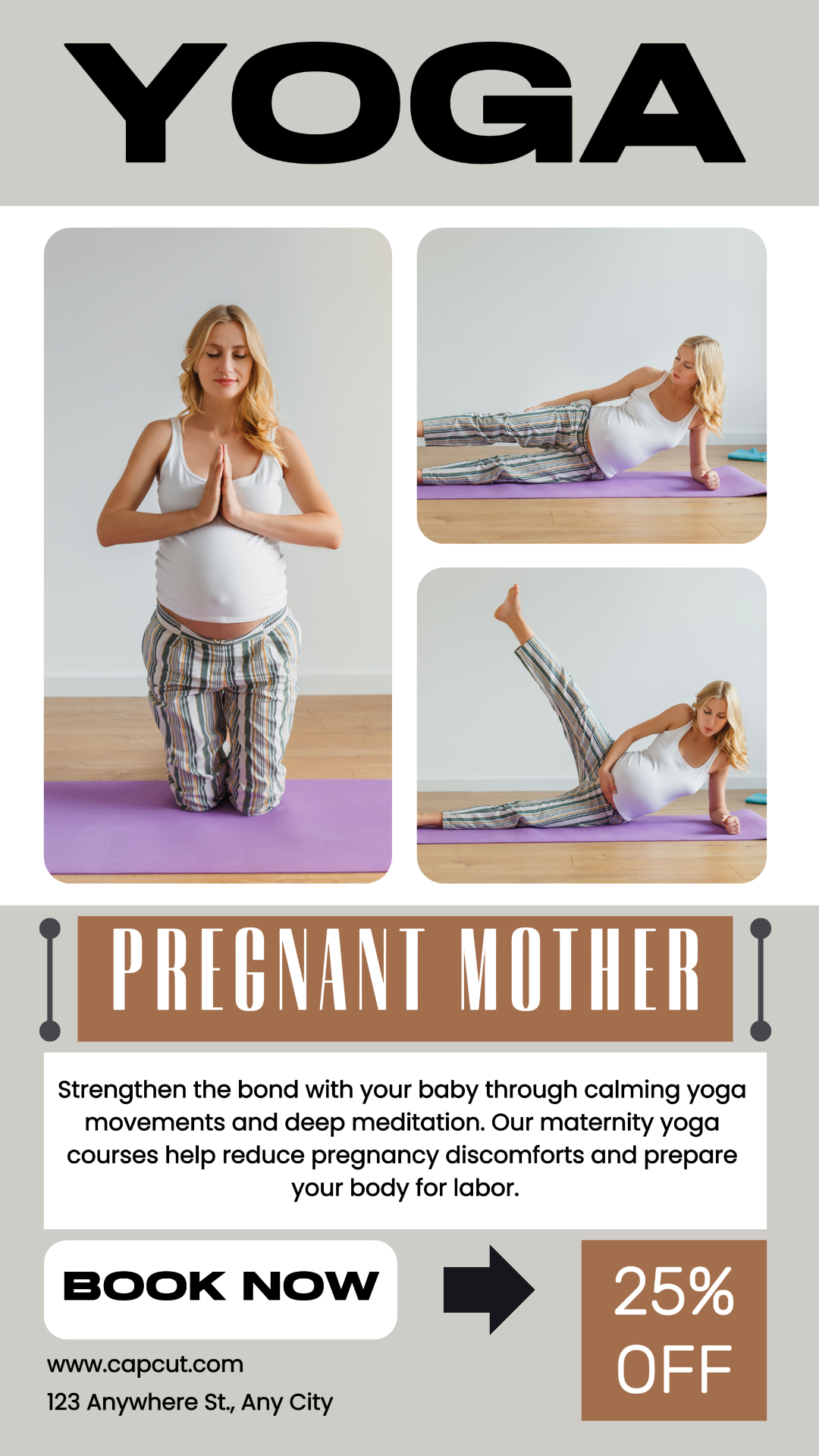 Workout and Fitnes - Marketing Poster & Creative Poster instagram story Yoga mulheres grávidas