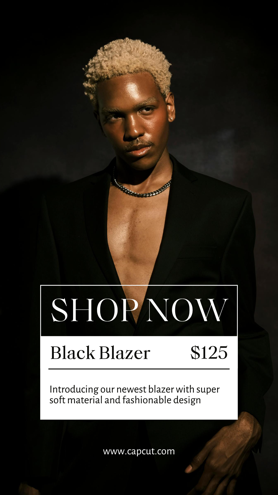 Clothing and shoes blazer marketing poster instagram story black