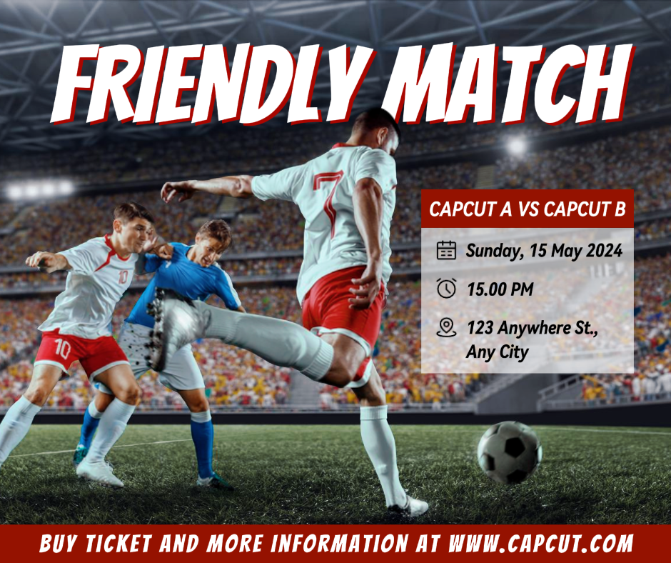 Pôster criativo de partida de futebol Jogo amigável Facebook Post