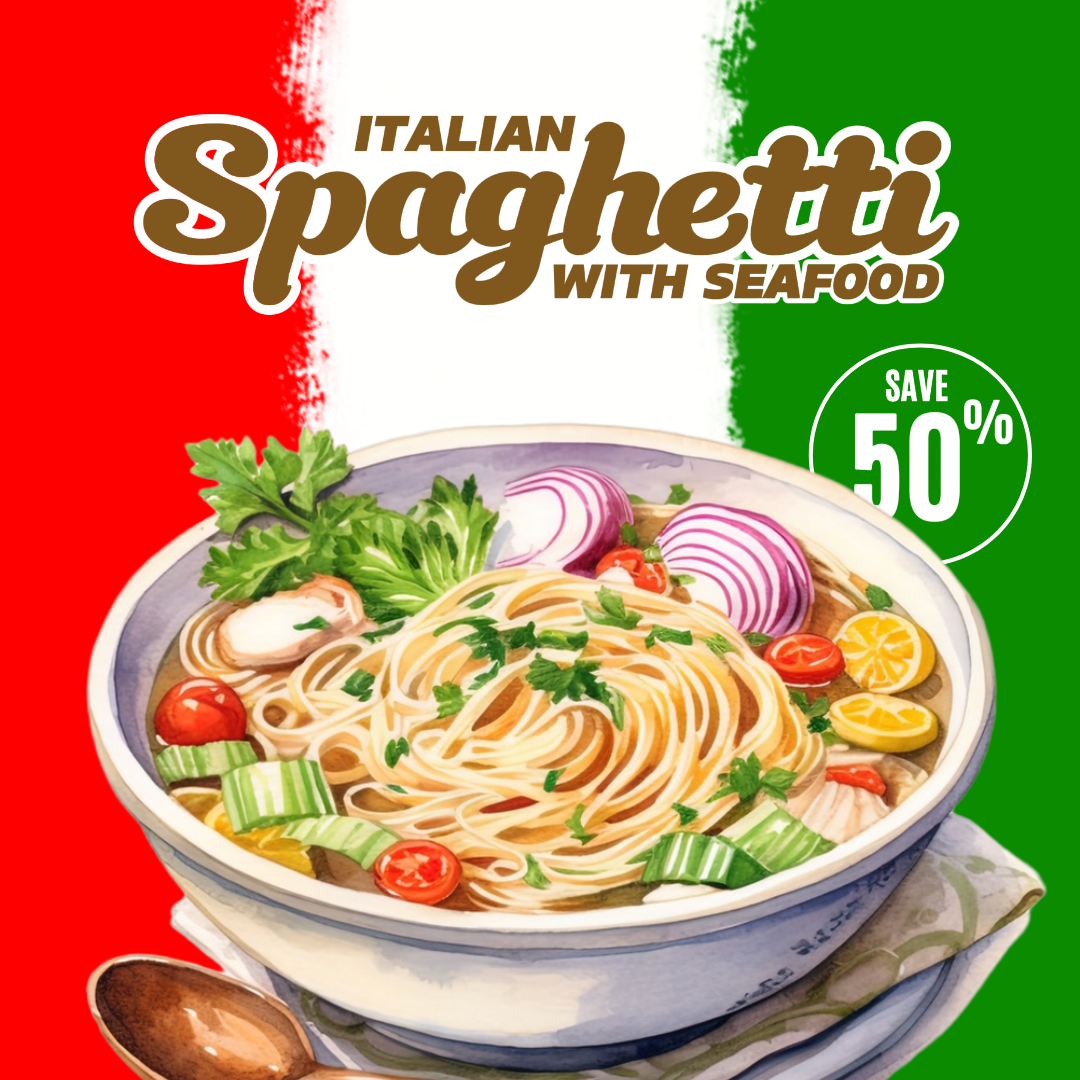 Lebensmittel und Getränke Instagram Post Italienische Spaghetti