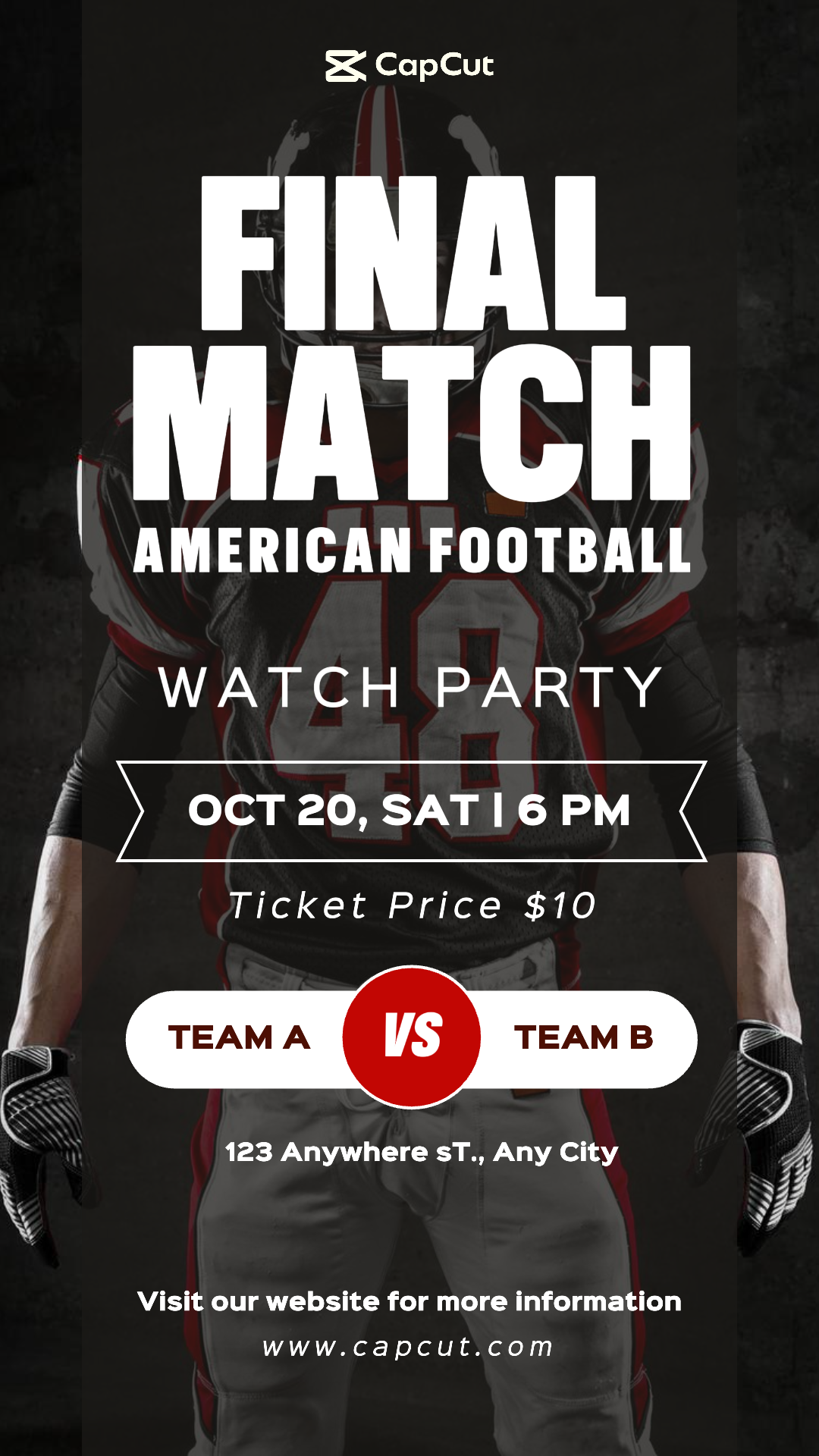 American Football Final Watch Party Instagram Story