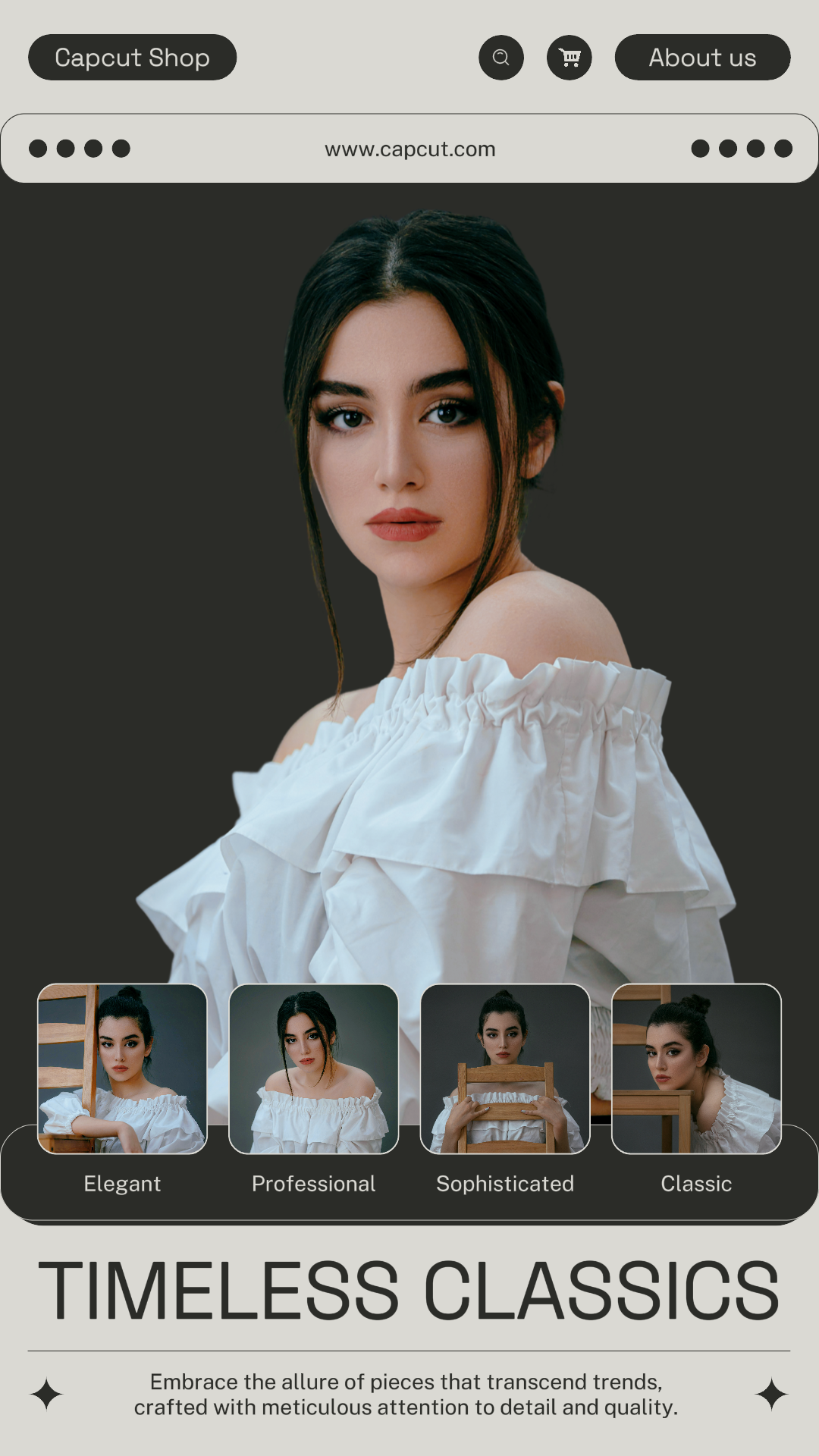 Affiche de marketing de collage minimaliste tiktok élégant noir et blanc