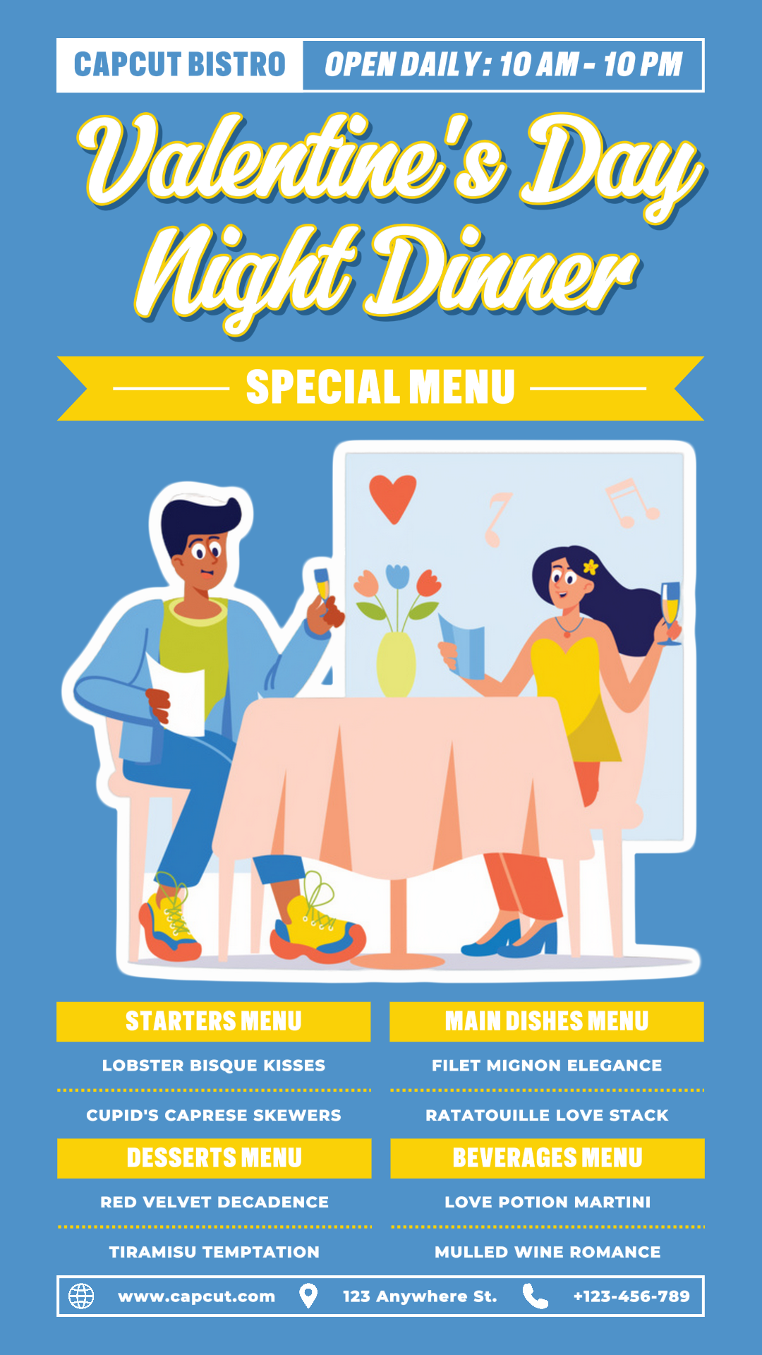 Valentine's Day Night Dinner Special Menu List Promotion TikTok