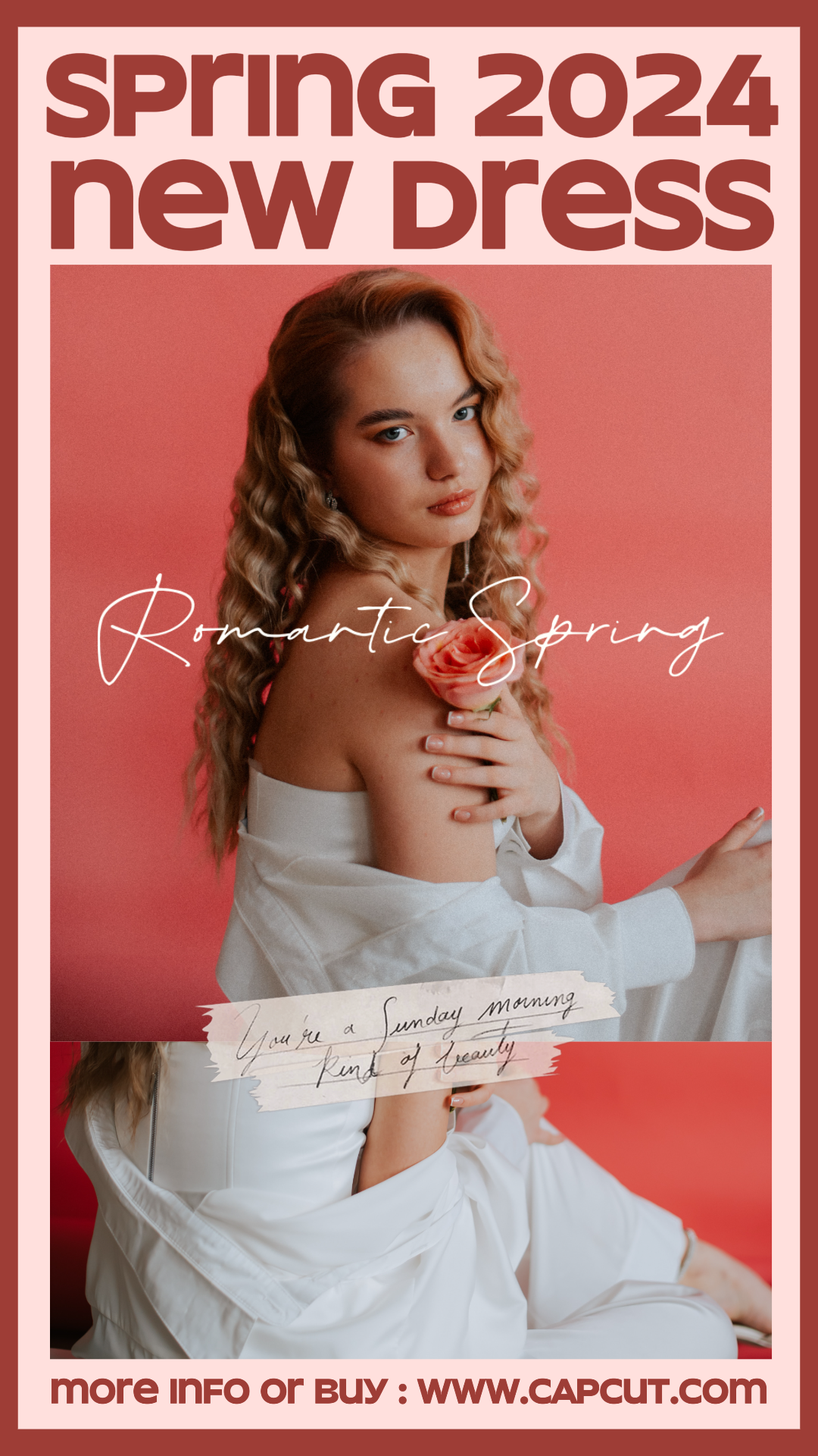 Spring 2024 New Dress Product Display Instagram Story Red Pink Minimalist