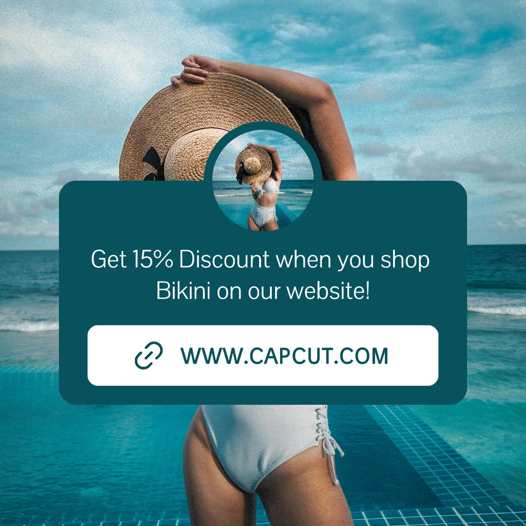 Poster Pemasaran Pakaian dan Sepatu Diskon Tautan Instagram Post Biru