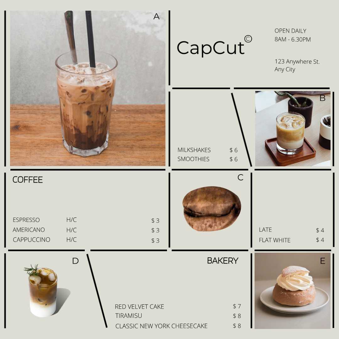 Café Bebida Comida Menú Introducción