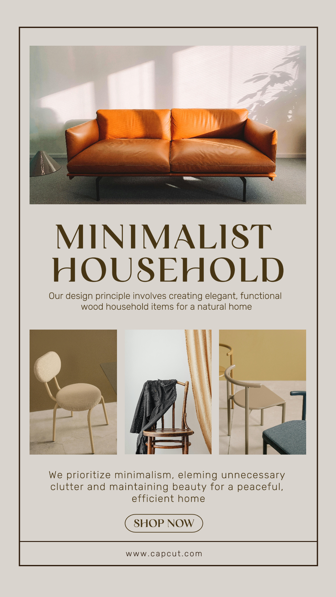 Minimalist Collage Marketing Story Instagram Household Brown