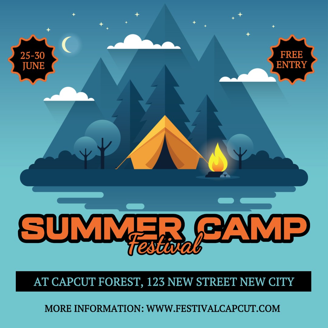 Summer Camp Festival Promotion Instagram Post