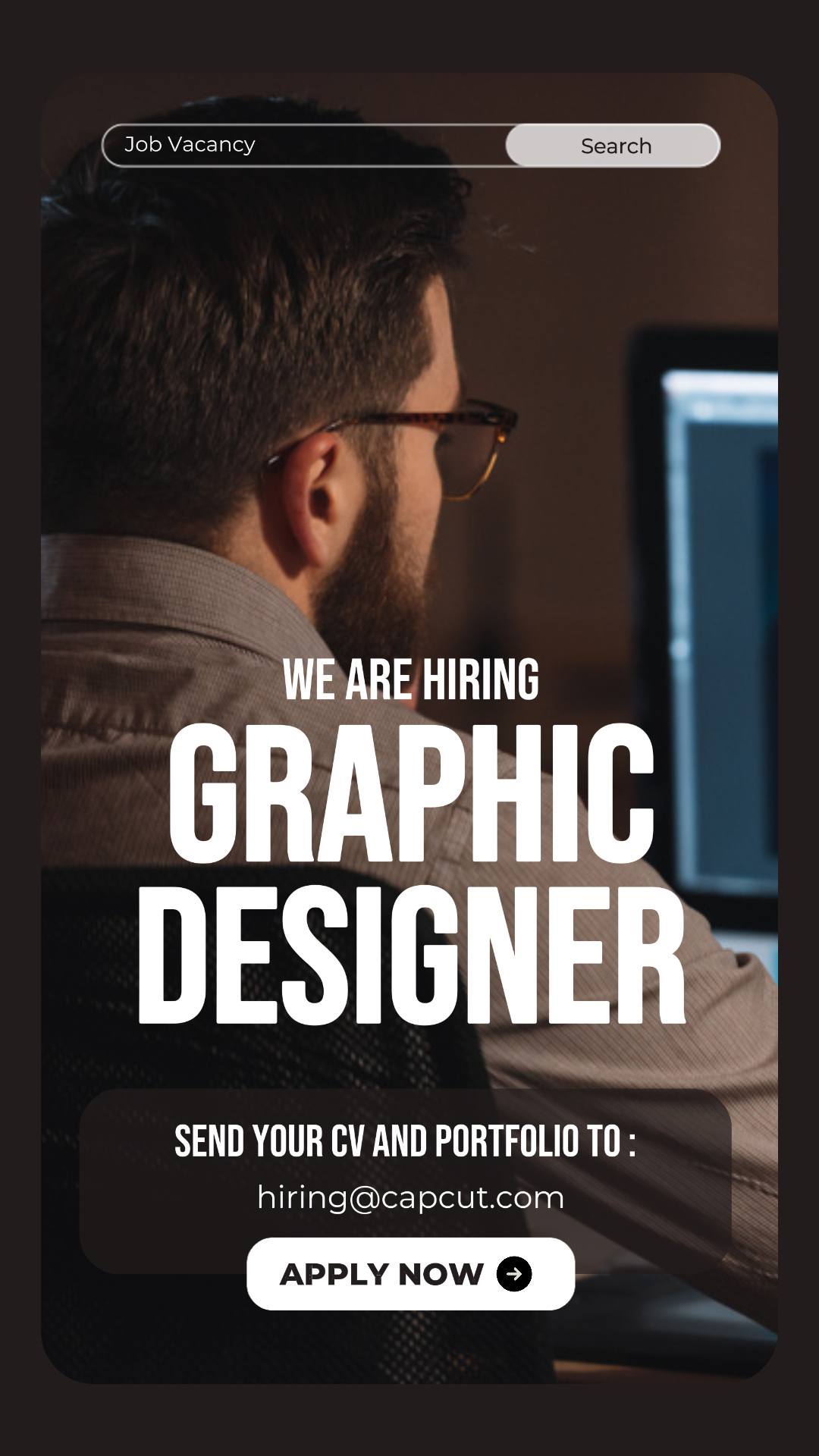 Brown Simple Embauche Poste vacant Instagram Story