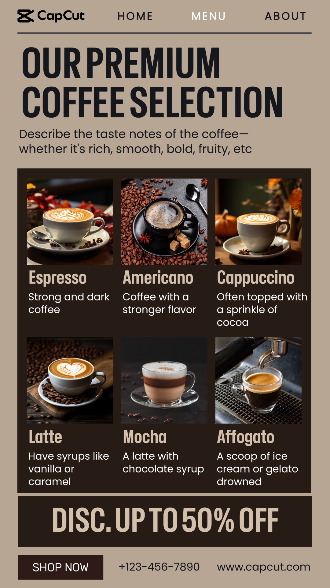 Unsere Premium-Kaffee-Promotion Instagram Story