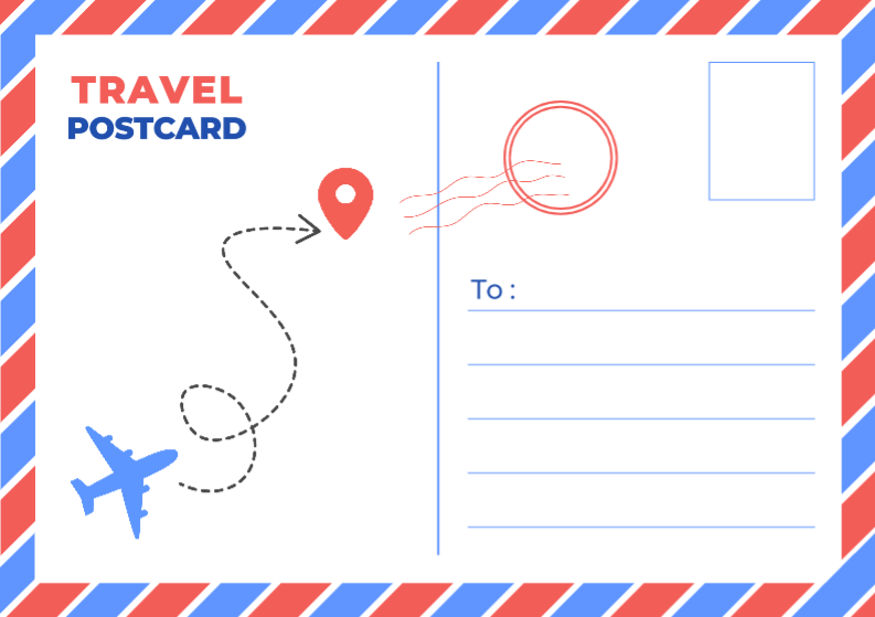 Non-marketing Postcard, Travel postcard