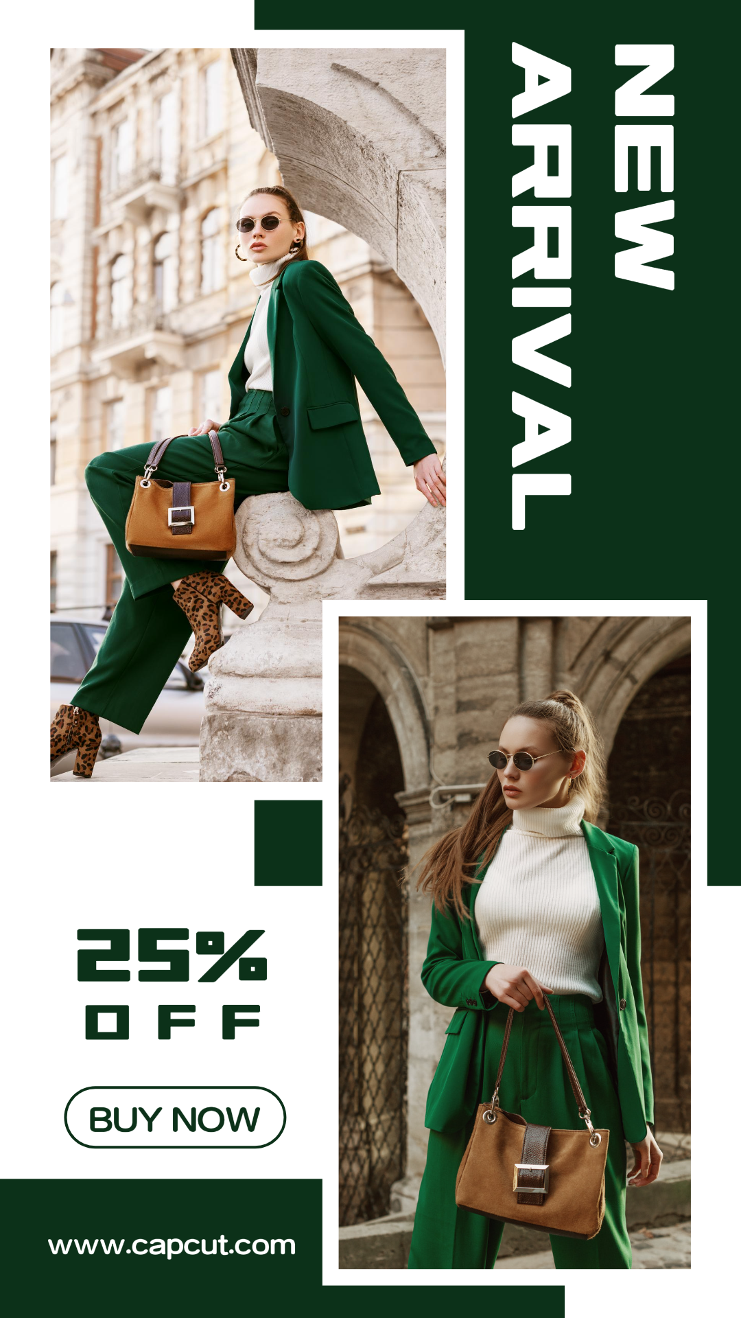 Tono sobre tono estilo cartel de marketing ropa TikTok chaqueta de mujer verde