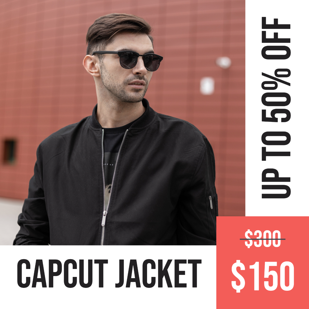 E-commerce Hero Images Fashion Men's Jacket Promotion 50% Discount