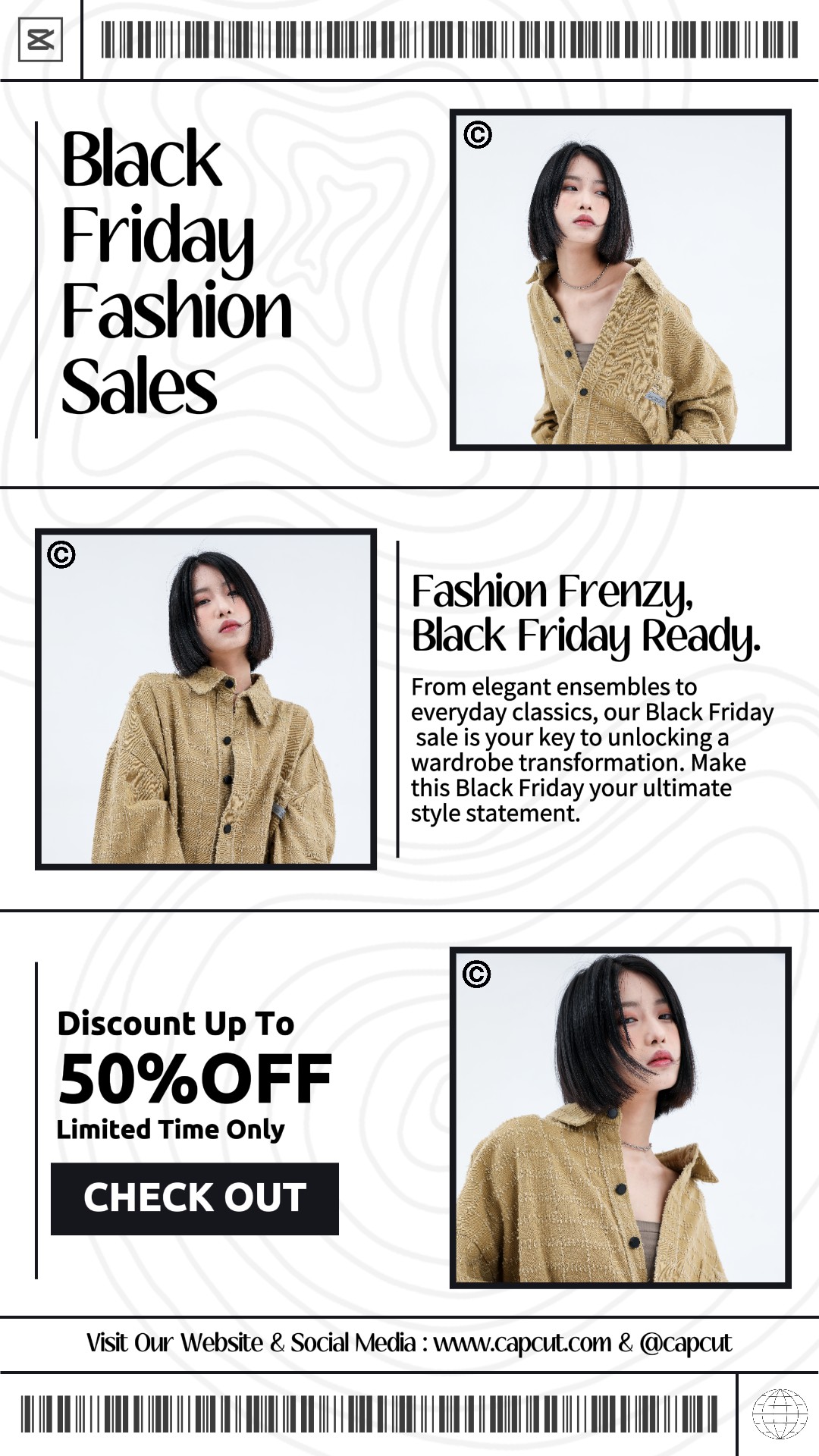 História do Instagram da promoção de moda da Black Friday