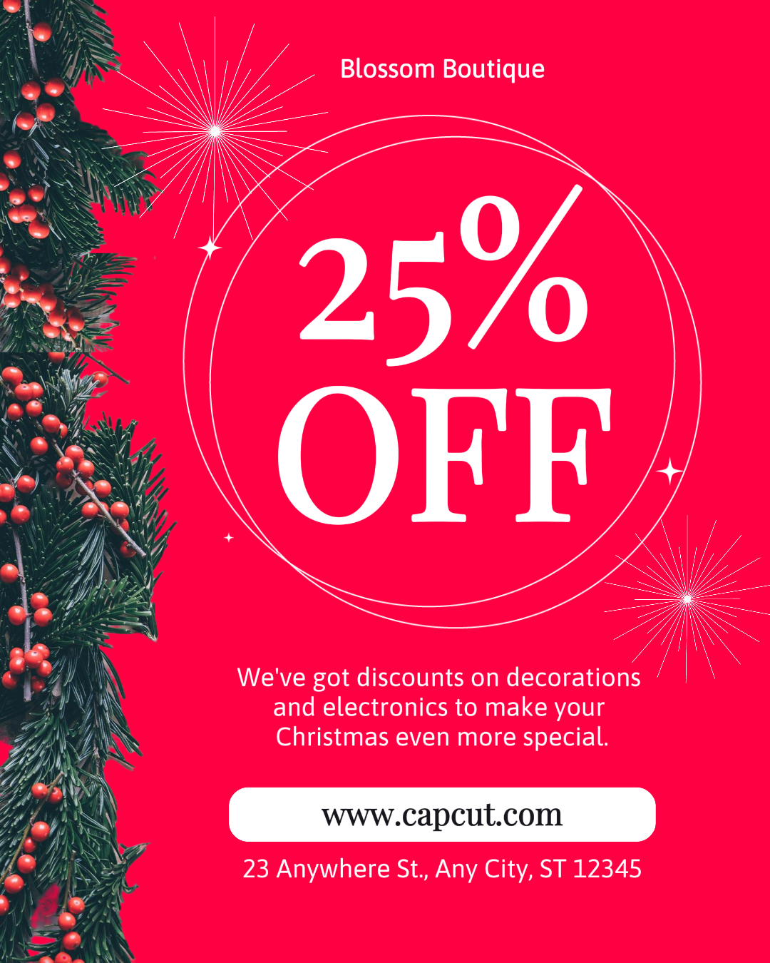 Weihnachtsverkaufsaktion Instagram Post