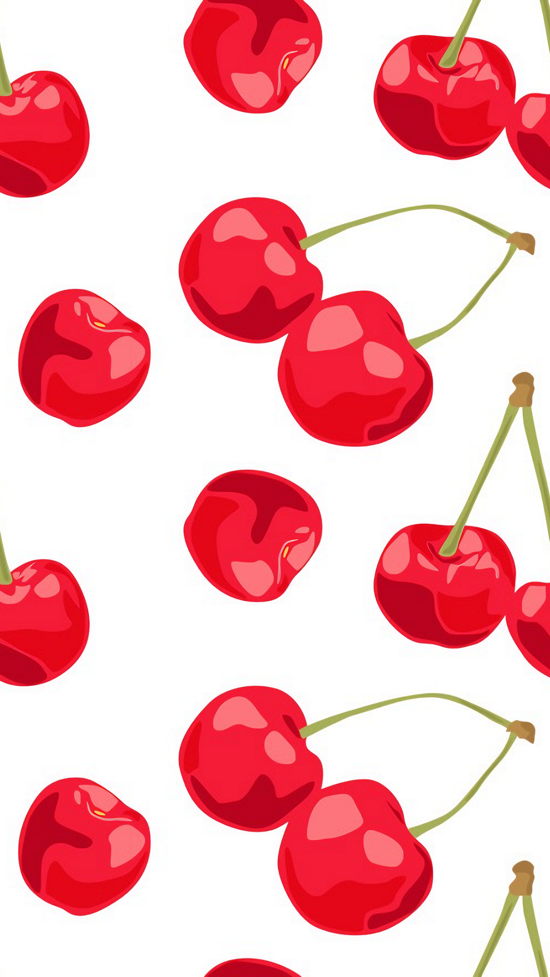 Fond d'écran fruits cerise rouge blanc vert illustration dessin animé